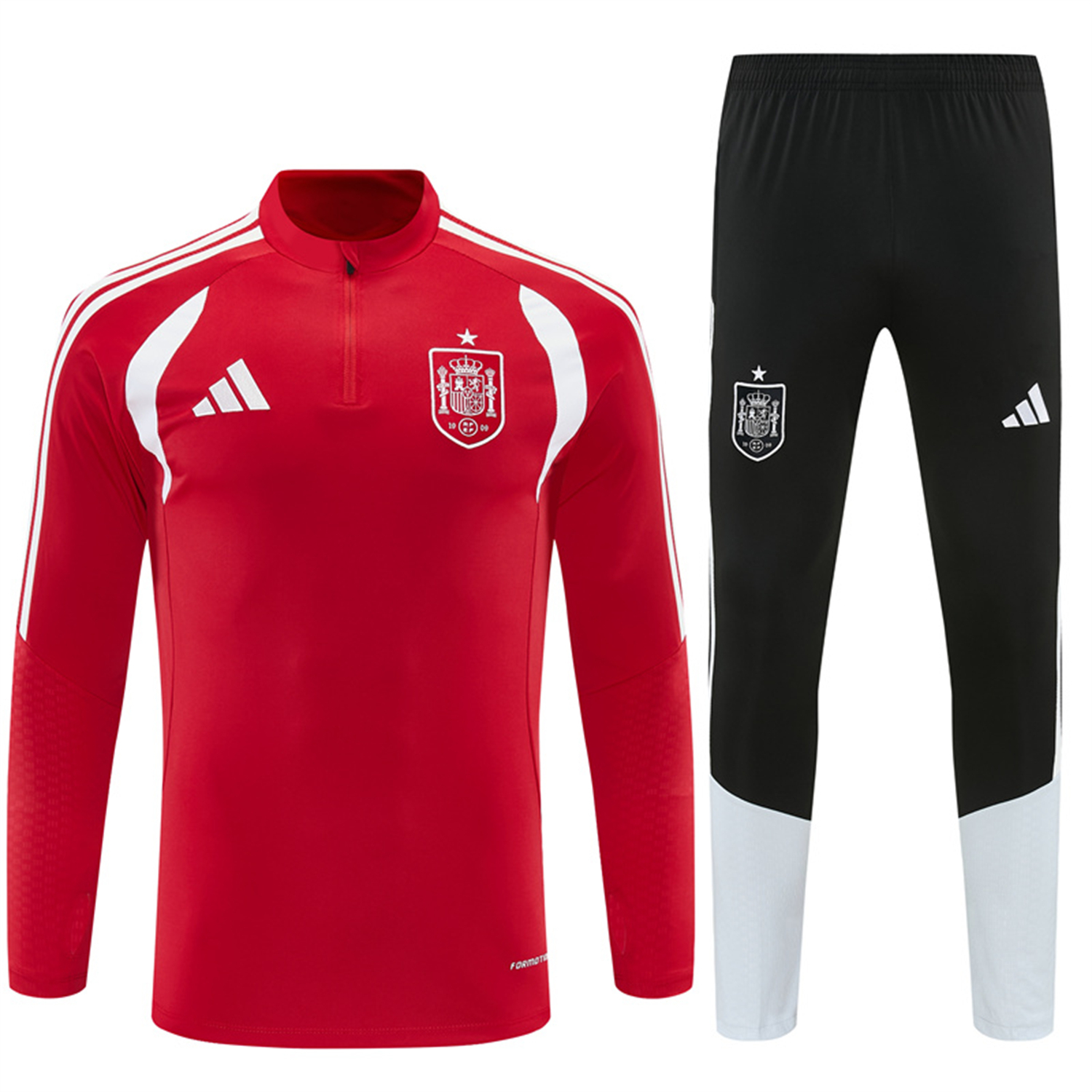 AlphaJersey-Spain 2026 Long Sleeve Training Set - Red Top & Black Pants