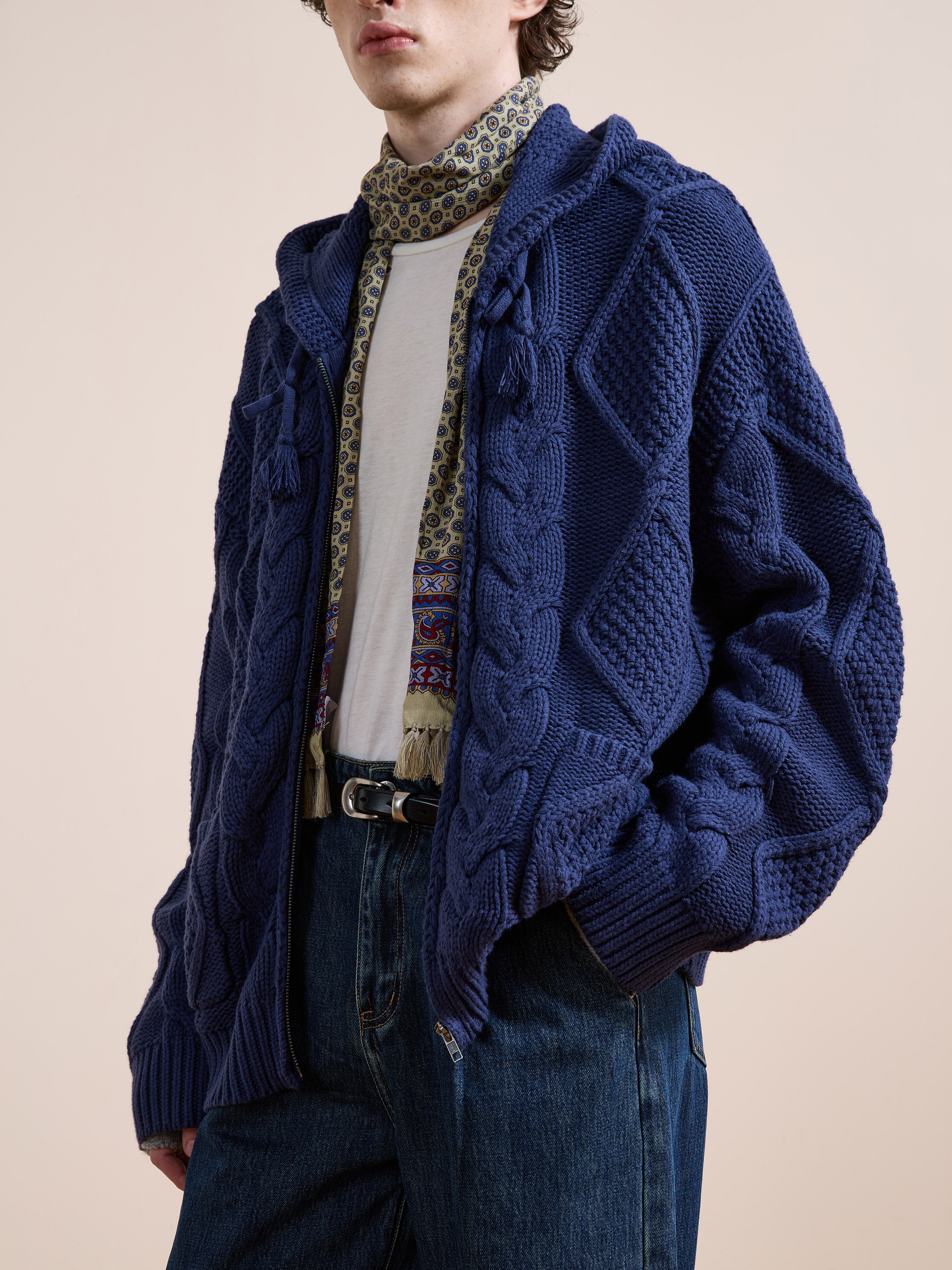 Zip Up Cable Knit Hoodie | Modern Menswear by yycbvcnbmmnbm