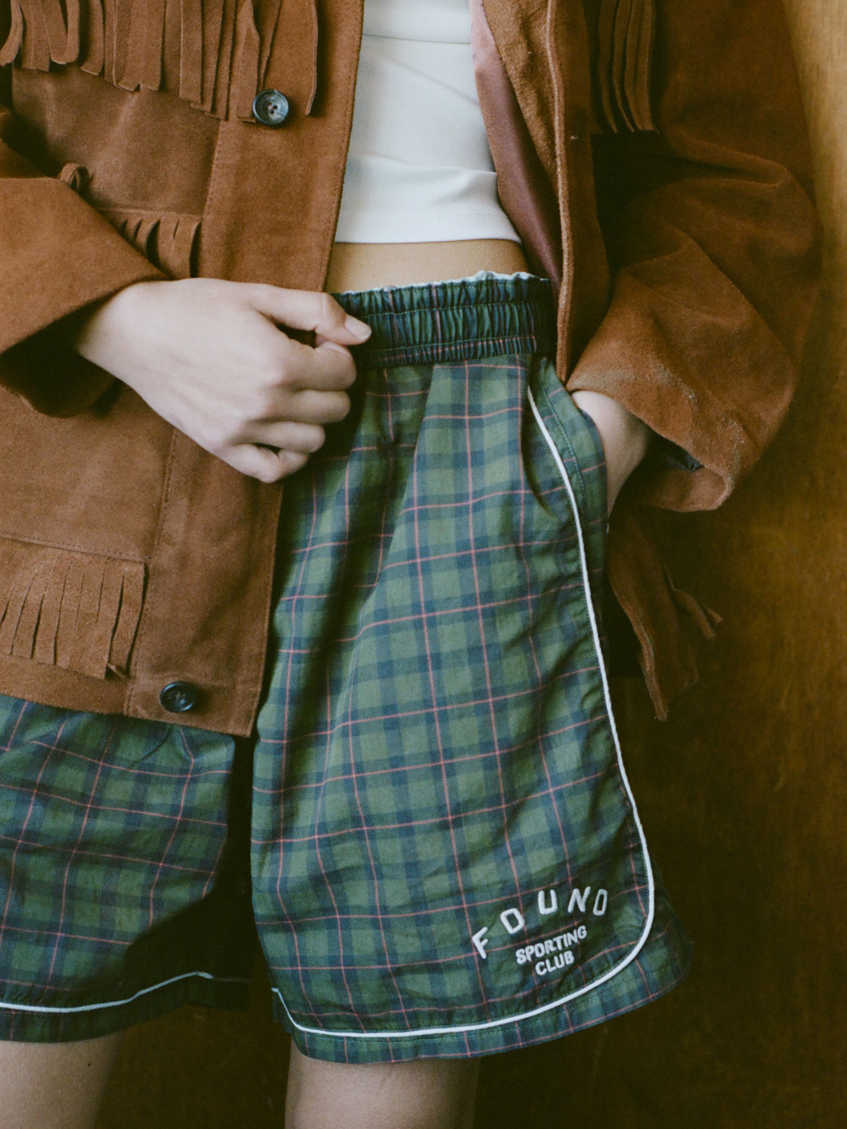 Forest Plaid Track Shorts | Modern Menswear by yycbvcnbmmnbm
