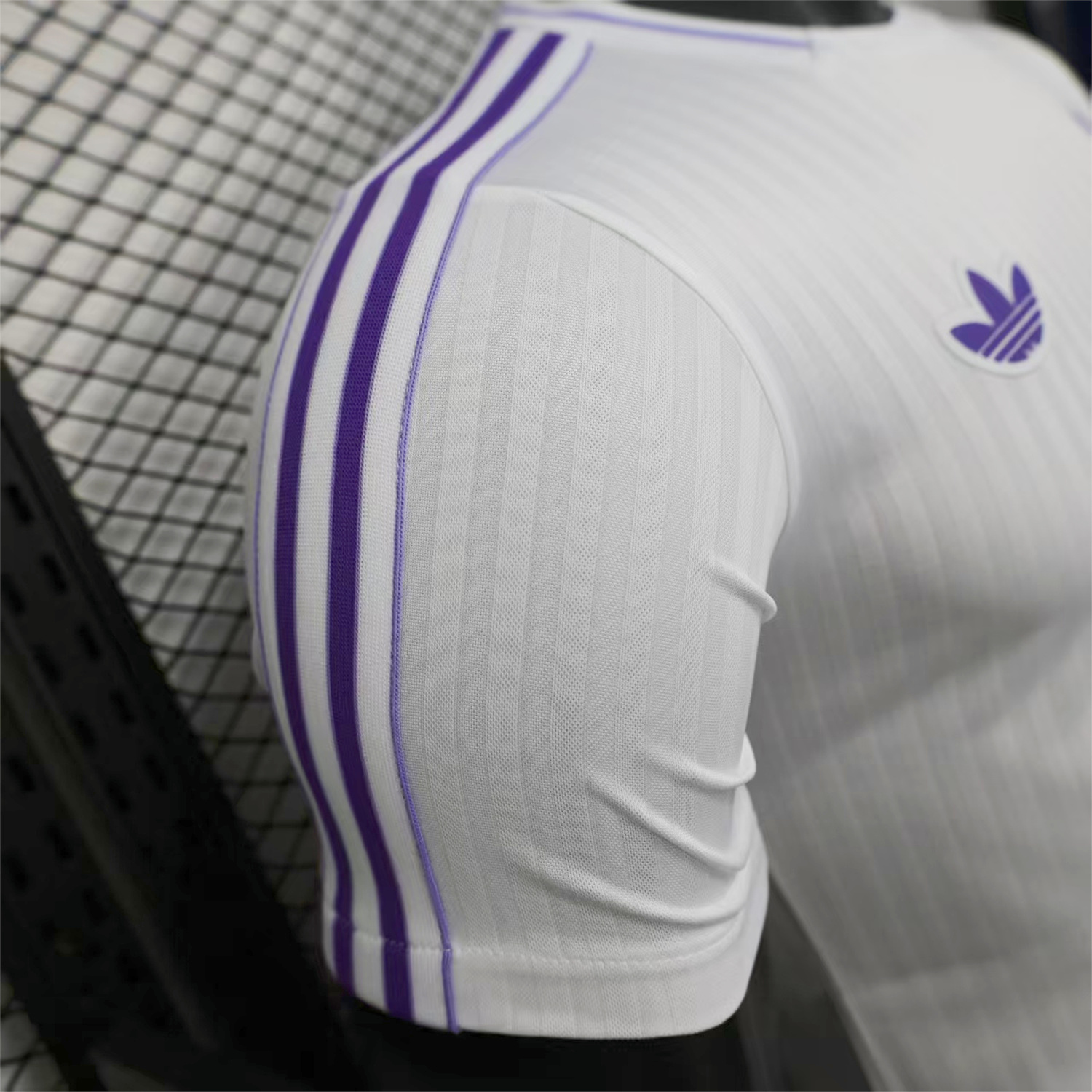 AlphaJersey-Real Madrid 25-26 Purple Logo White Jersey - Player Version
