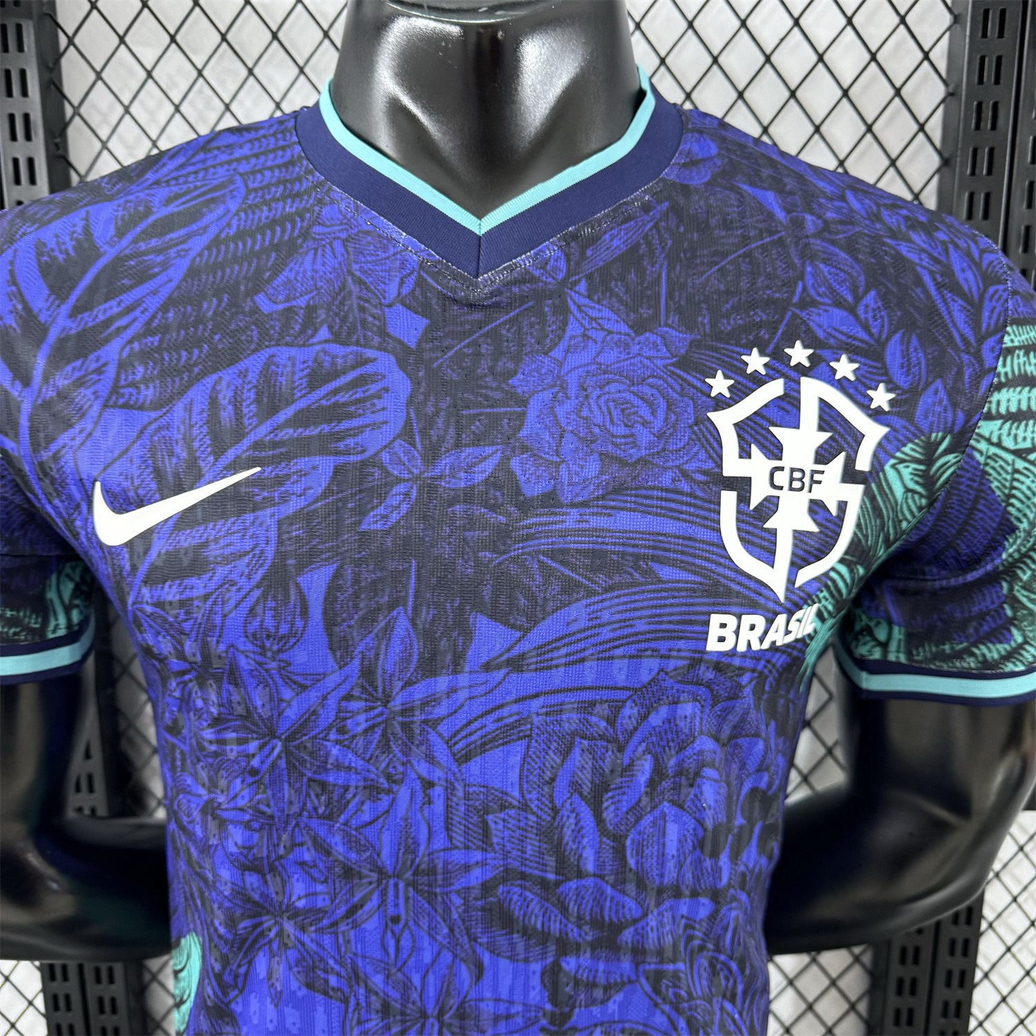 AlphaJersey-Brazil 25-26 Blue Flowers and Leaves Jersey - Player Version