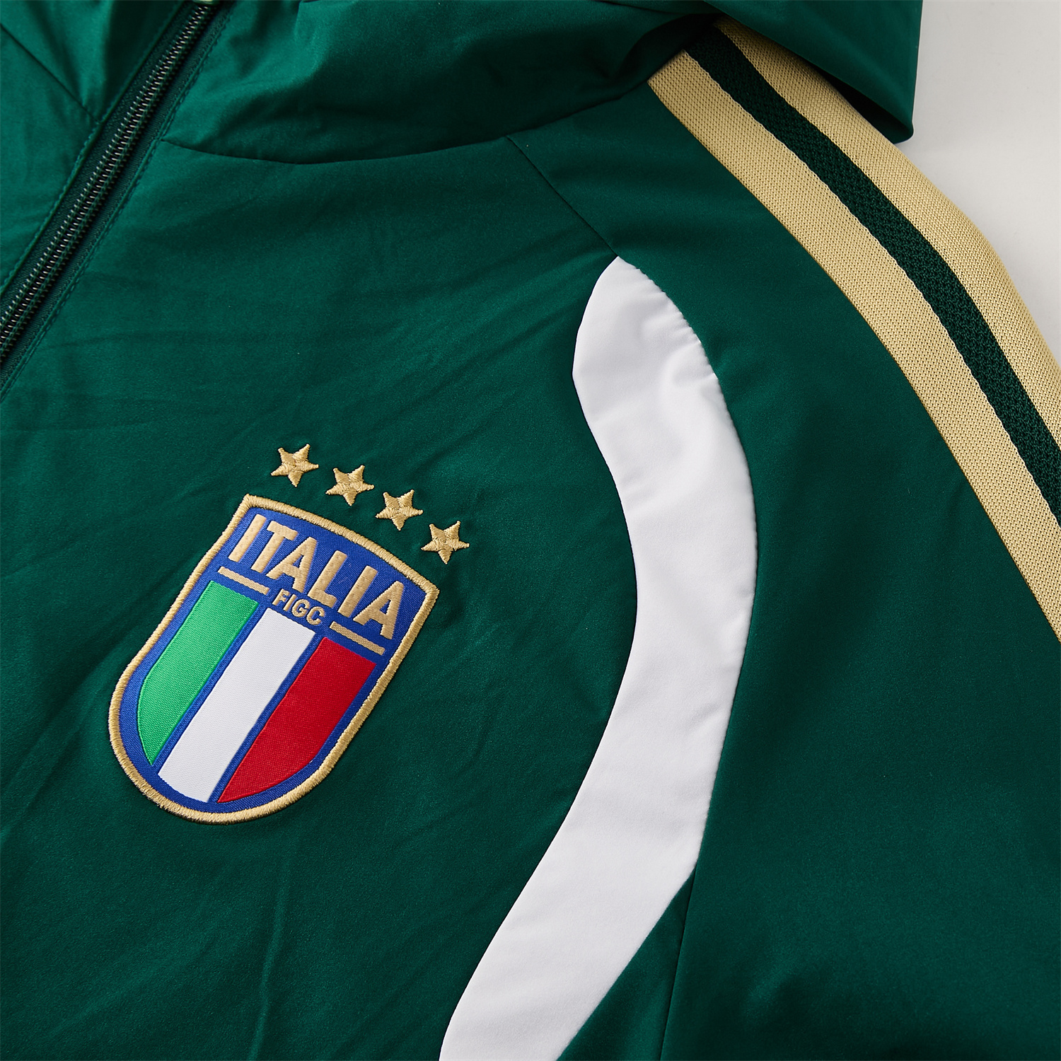 AlphaJersey-Italy 2026 Hooded Windbreaker Training Set - Green Top & Pants