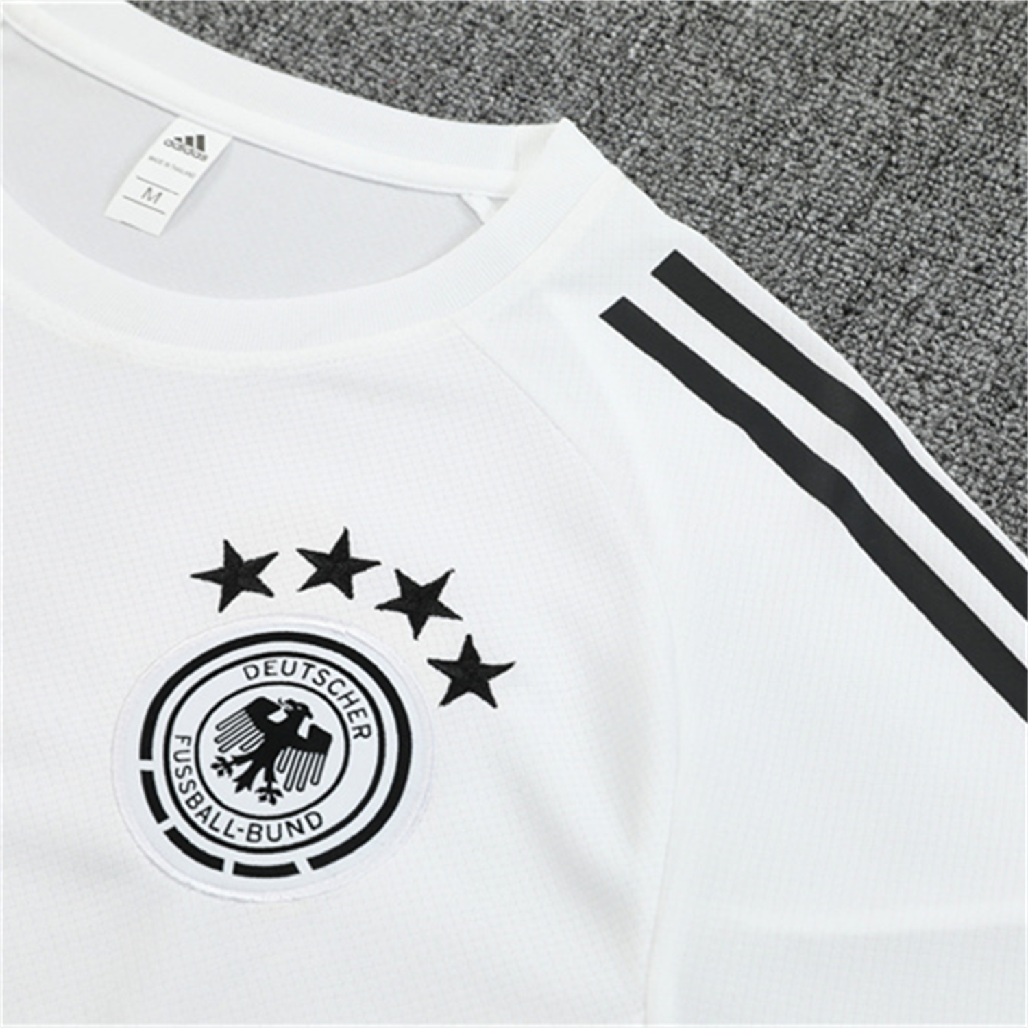 AlphaJersey-Germany 25-26 Short-Sleeve Training Set - White Top & Black Shorts