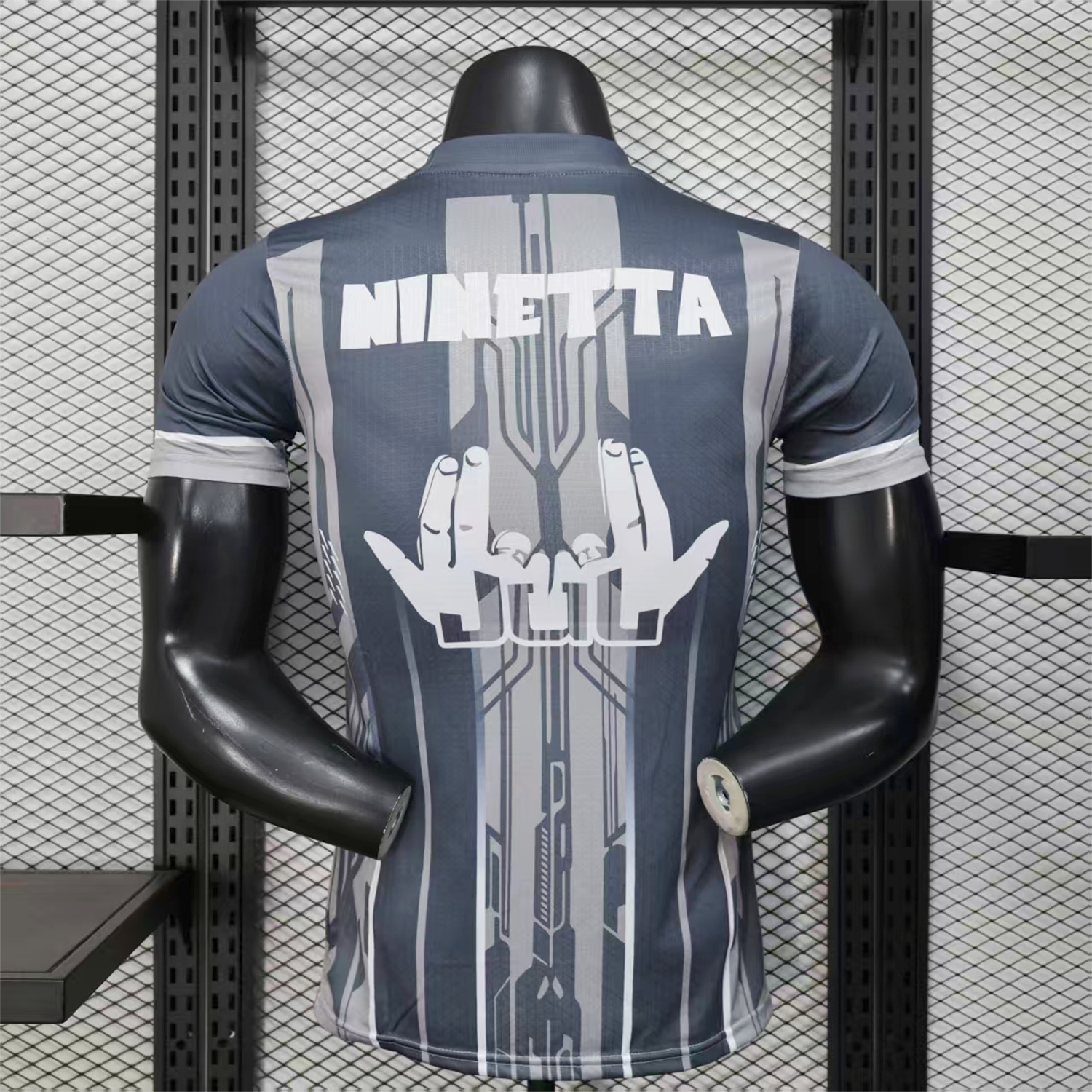 AlphaJersey-Marseille 25-26 Grey Stripes Special Jersey - Player Version