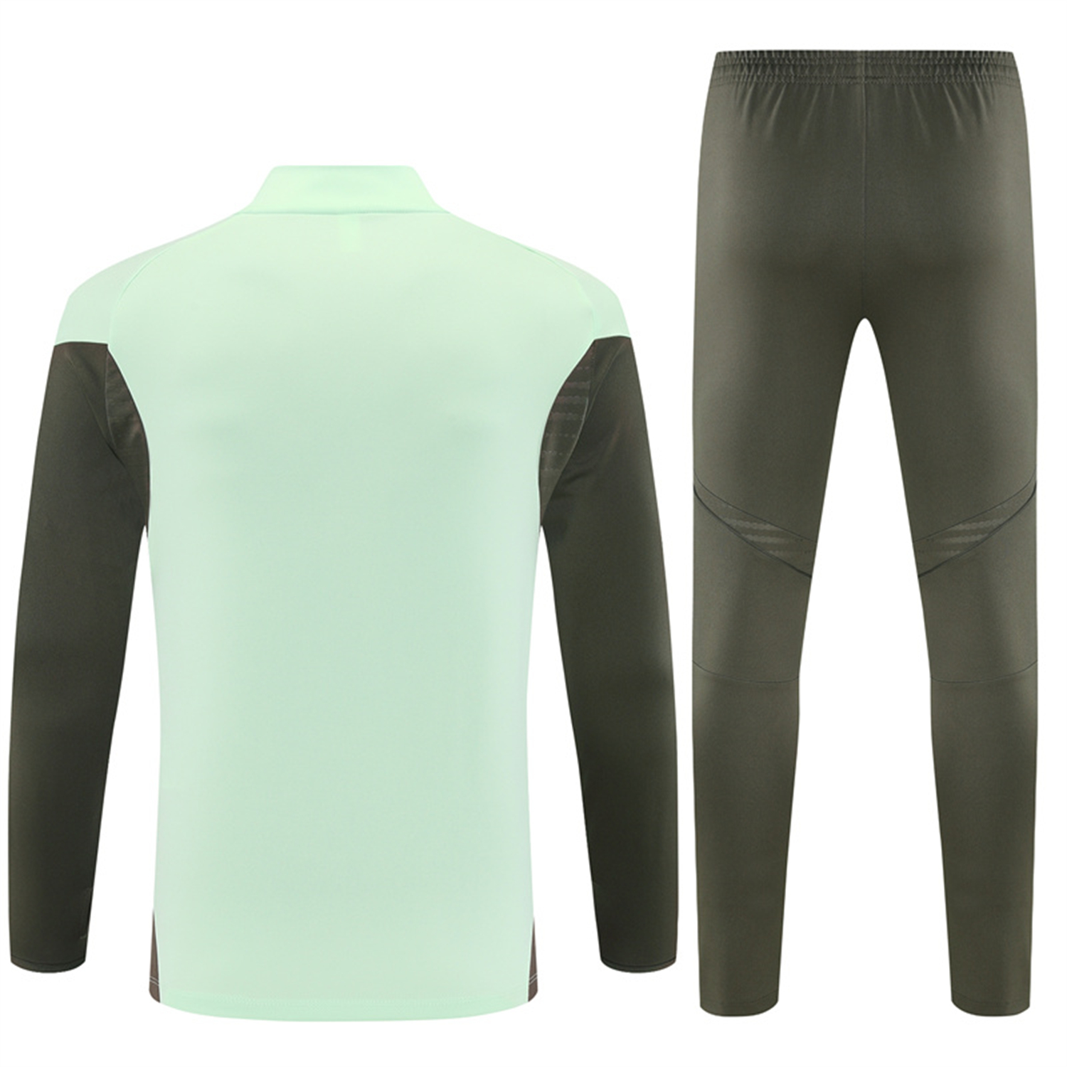 AlphaJersey-Real Madrid 25-26 Kids Long Sleeve Training Set - Light Green Top & Army Green Pants