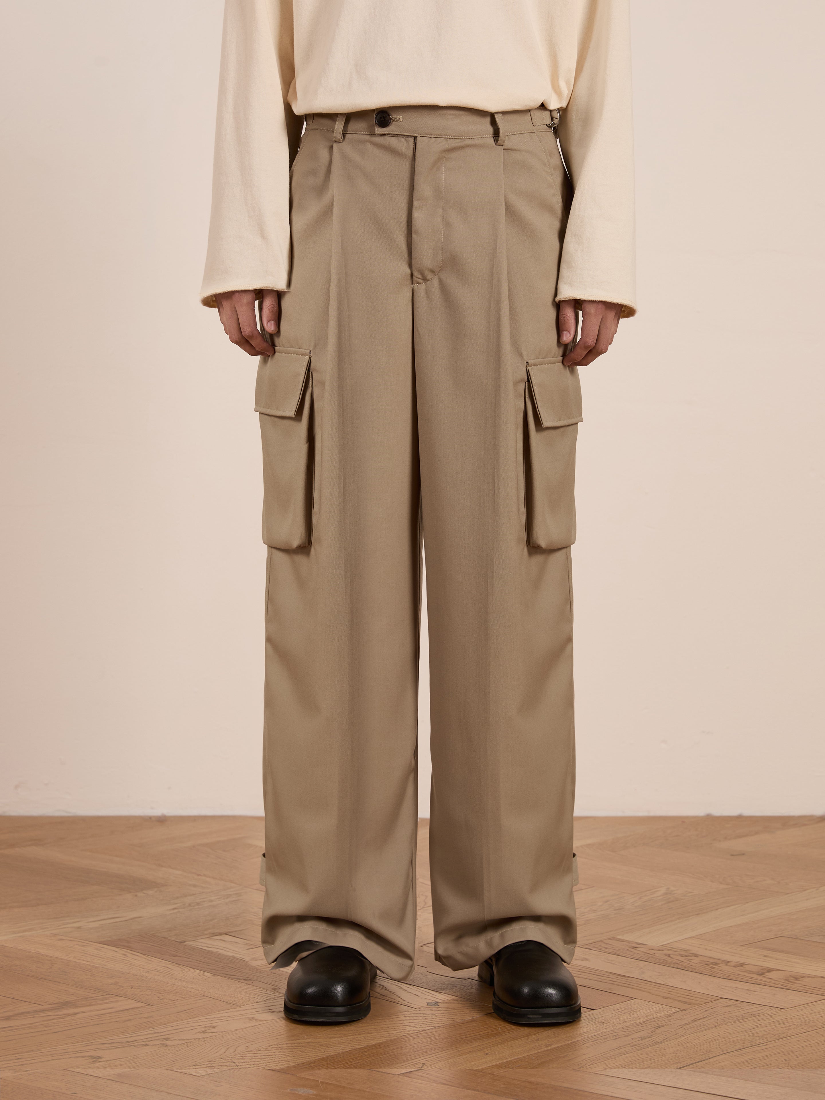 Hava Pleated Cargo Trousers | Modern Menswear by yycbvcnbmmnbm