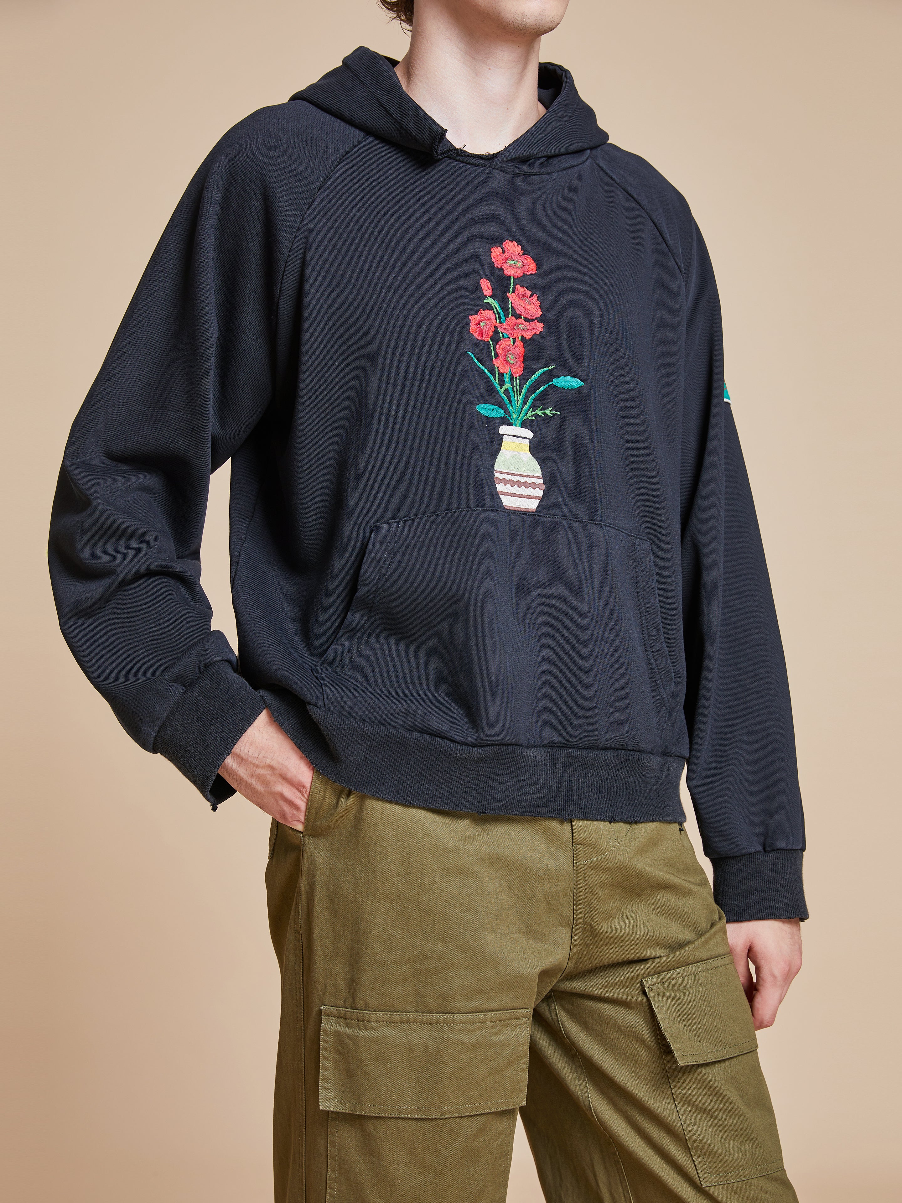 Flowers Vase Hoodie | Modern Menswear by yycbvcnbmmnbm