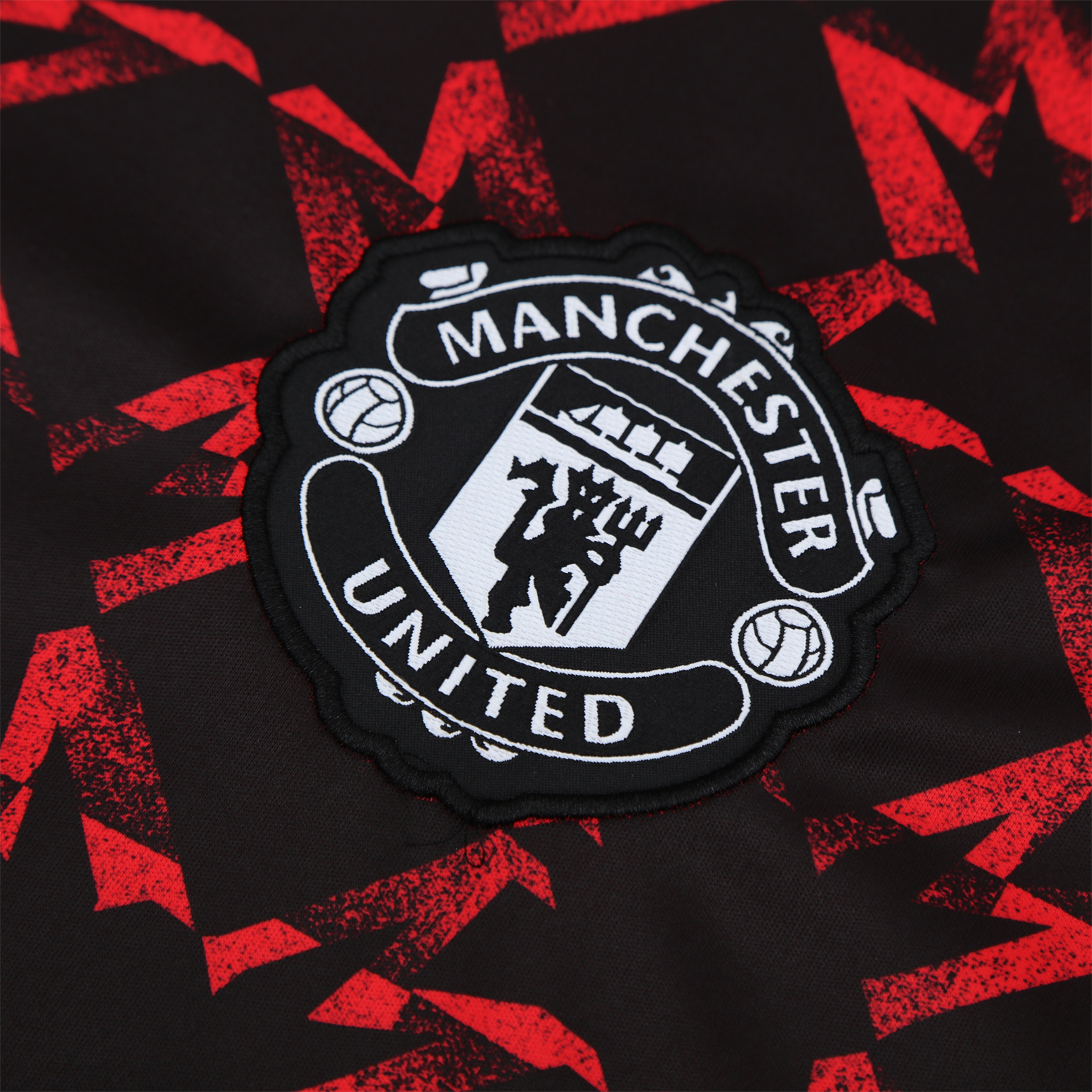 AlphaJersey-Manchester United 25-26 Pre-Match Vest Training Set - Red Top & Black Shorts