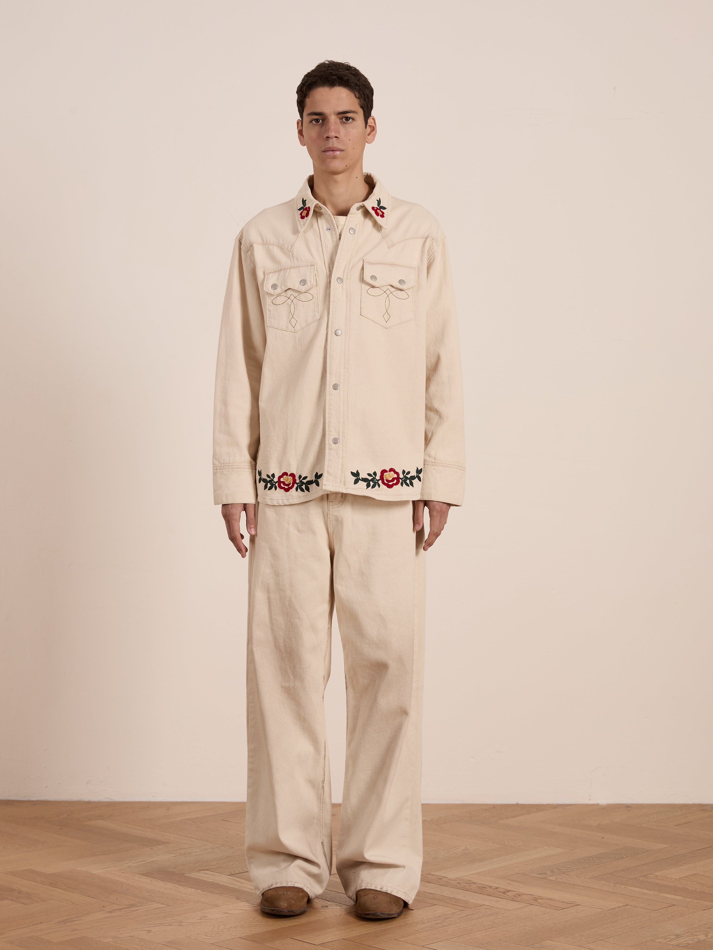 Western Floral Denim Shirt | Modern Menswear by yycbvcnbmmnbm