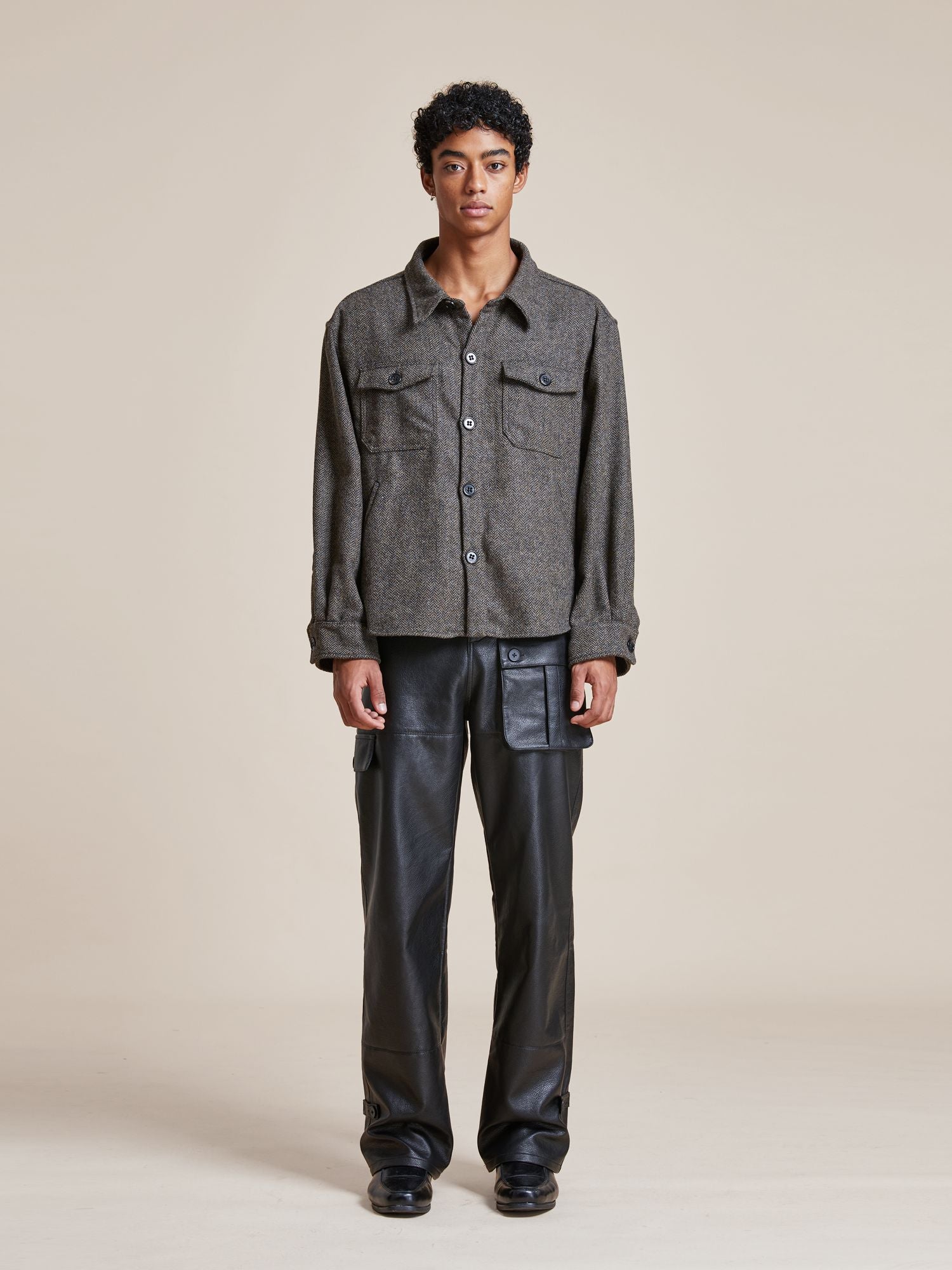 Raven Herringbone Overshirt | Modern Menswear by yycbvcnbmmnbm