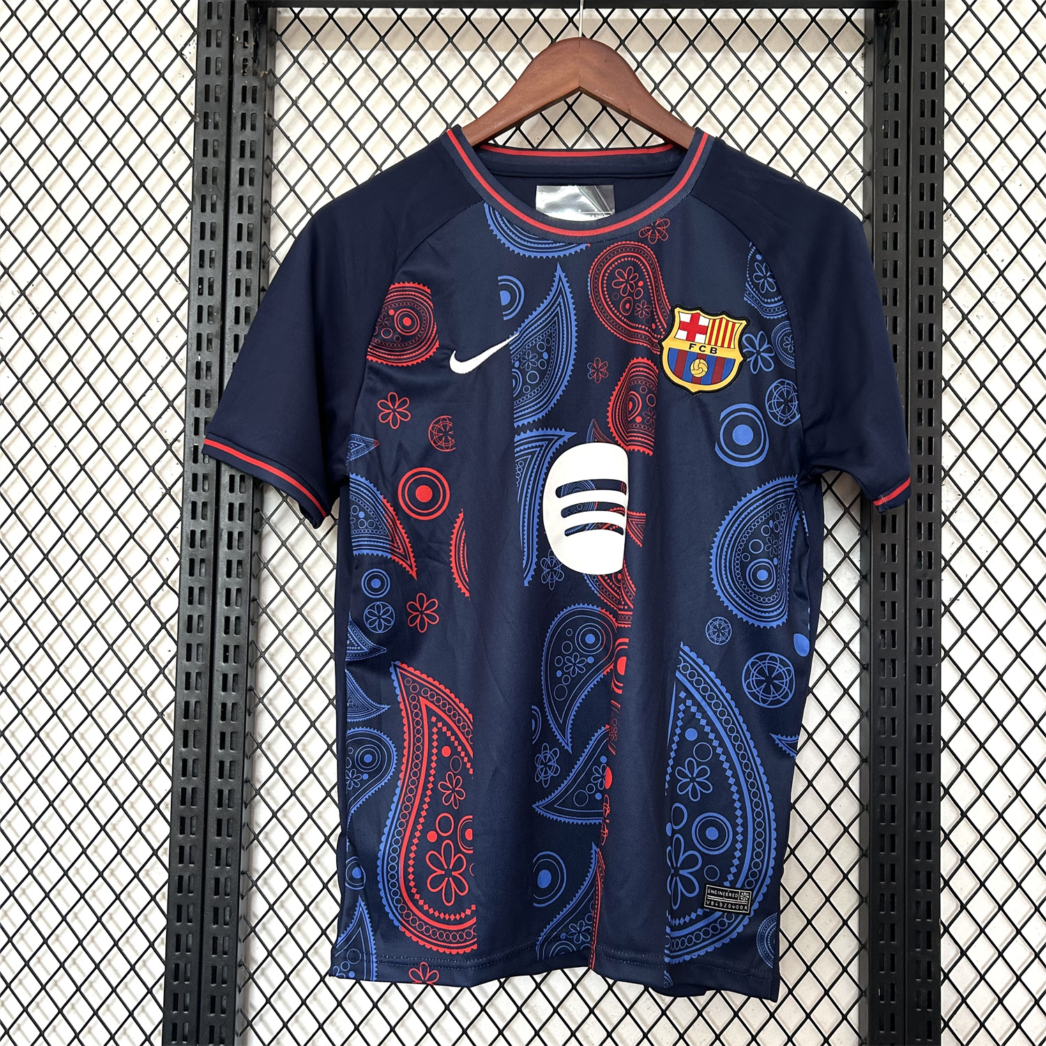 AlphaJersey-Barcelona 25-26 Paisley Patterns Blue Special Edition Jersey - Fans Version