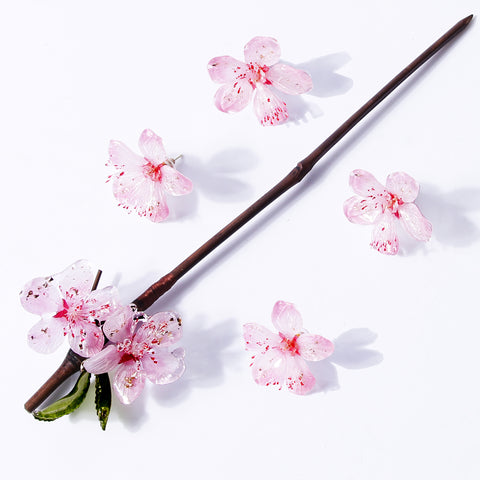 *My Rain Garden* Flowering Cherry Stud Earrings real flower jewelry