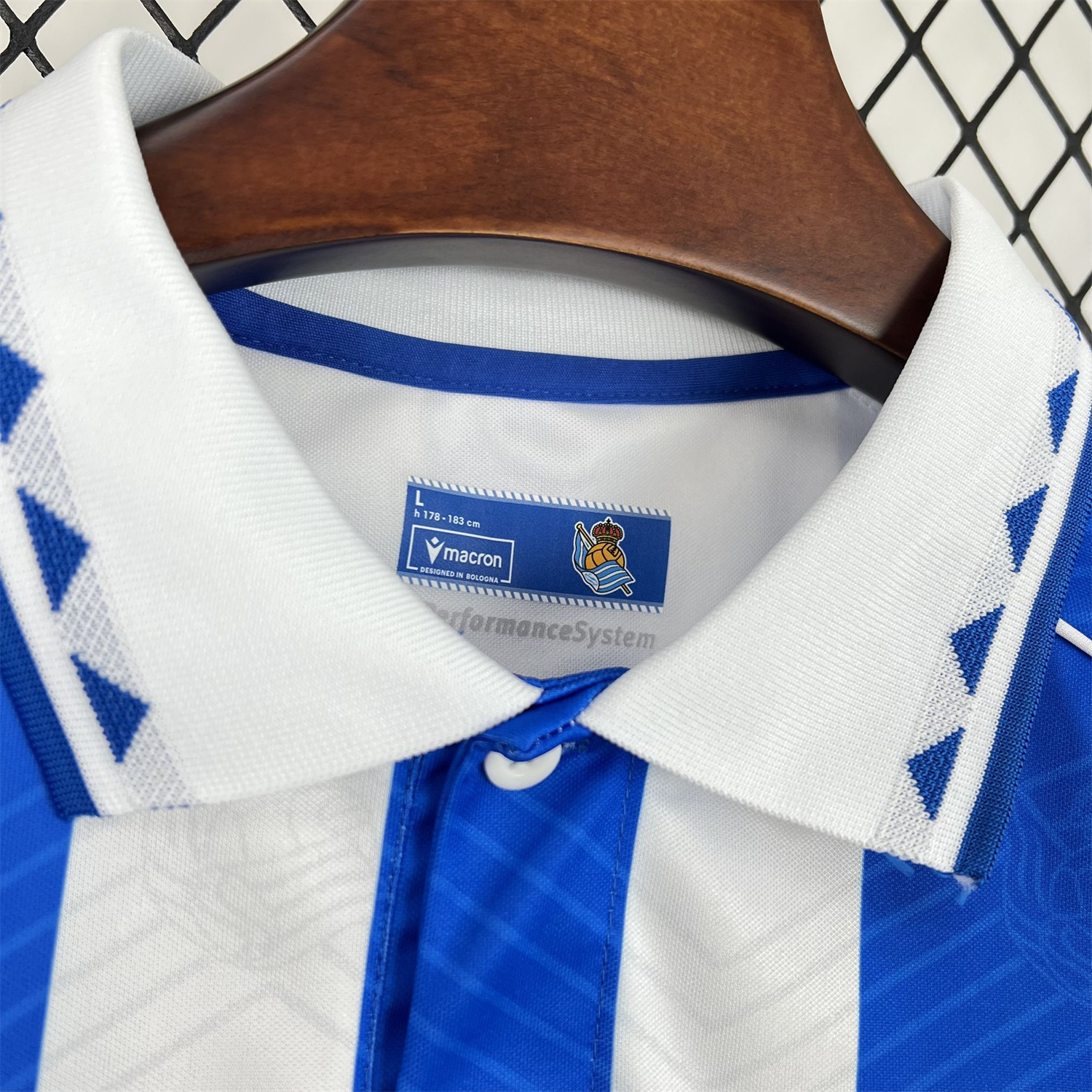 AlphaJersey-Real Sociedad 25-26 White With Royal Blue Retro Style Special Jersey - Fans Version