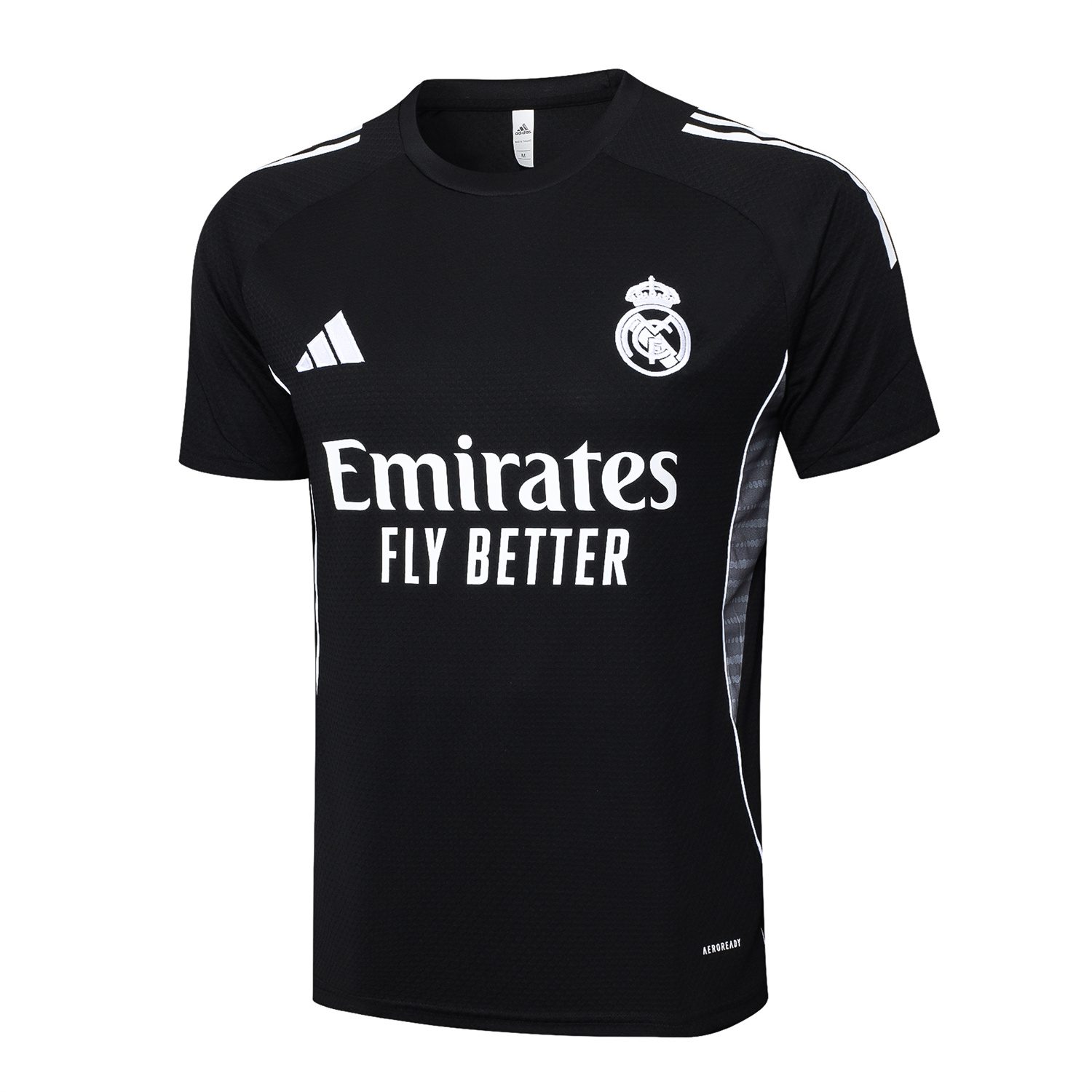 AlphaJersey-Real Madrid 25-26 Short-Sleeve Training Set - Black Top and Black Shorts