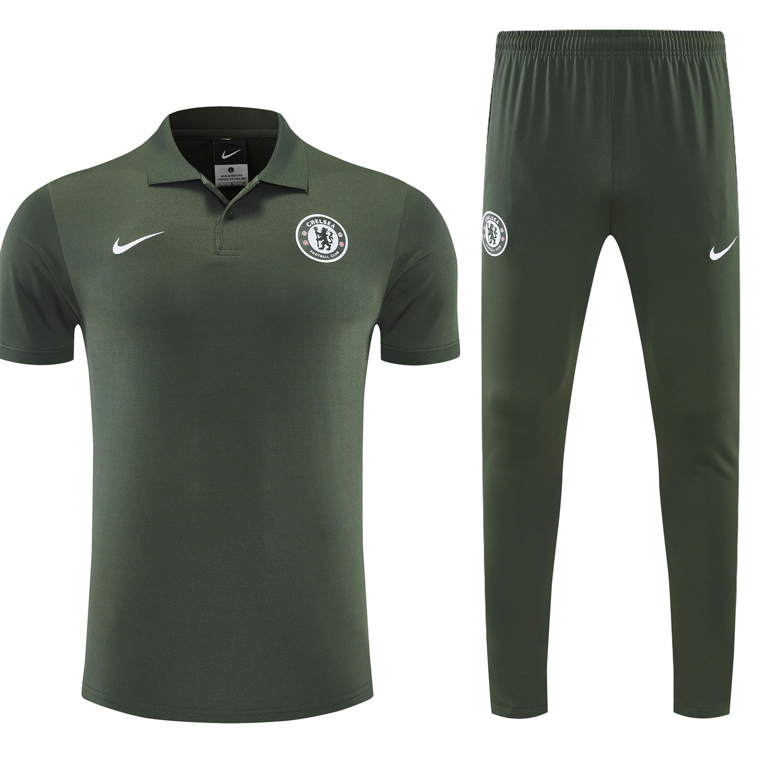 AlphaJersey-C.H.E.L.S.E.A 25-26 POLO Short-Sleeve Training Set - Dark Green Top and Pants