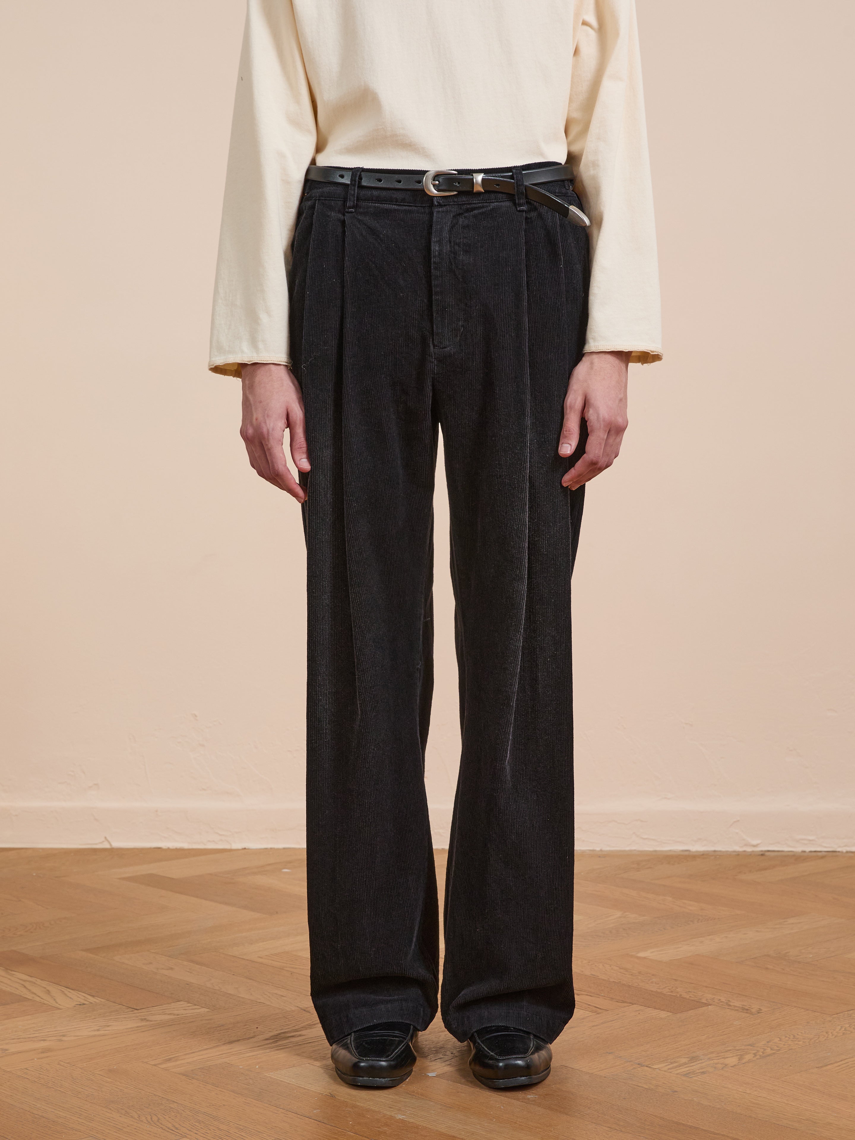 Faded Pleated Corduroy Pants | Modern Menswear by yycbvcnbmmnbm