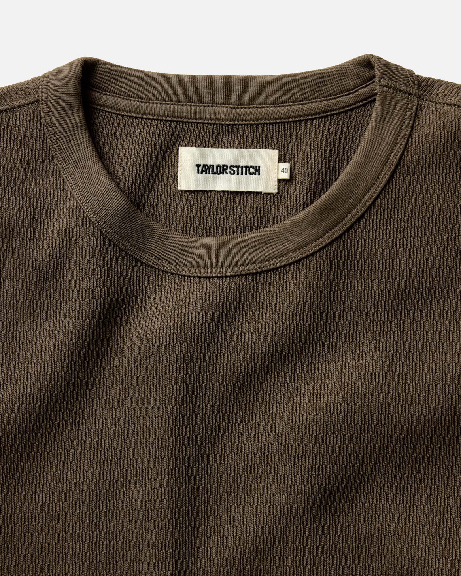 The Organic Cotton Crew in Fatigue Olive Waffle | Modern Menswear by yycbvcnbmmnbm