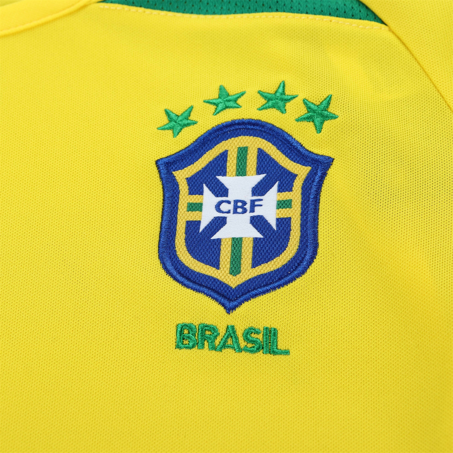 AlphaJersey-Retro Brazil 2002 Home Long Sleeves Kids Kit