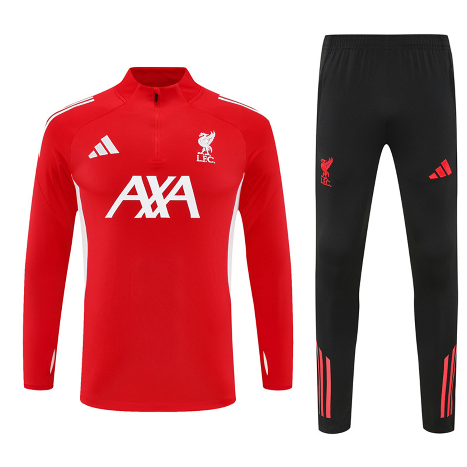 AlphaJersey-Liver.pool 25-26 Long Sleeve Training Set - Red Top & Black Pants