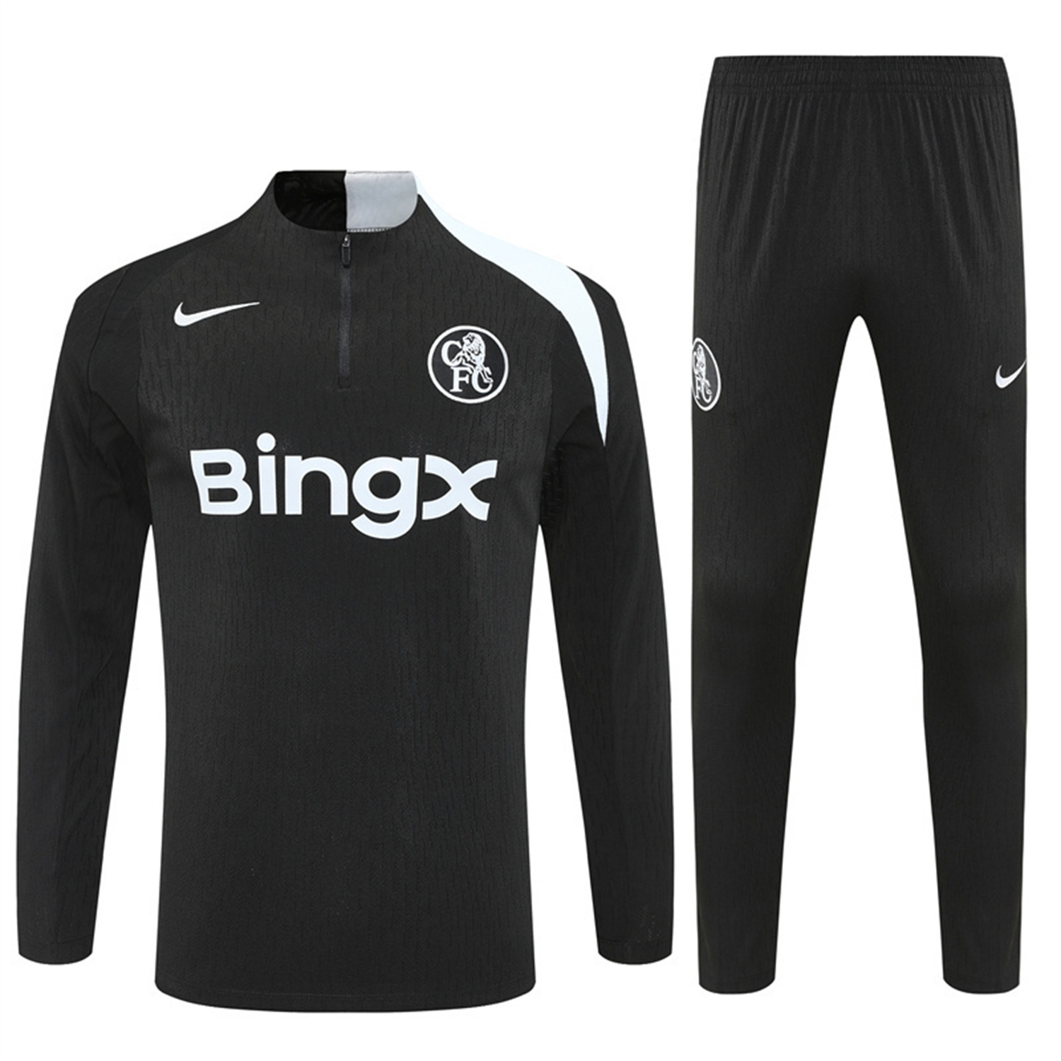 AlphaJersey-C.H.E.L.S.E.A 25-26 Kids Long Sleeve Training Set - Player Version - Black Top and Black Pants
