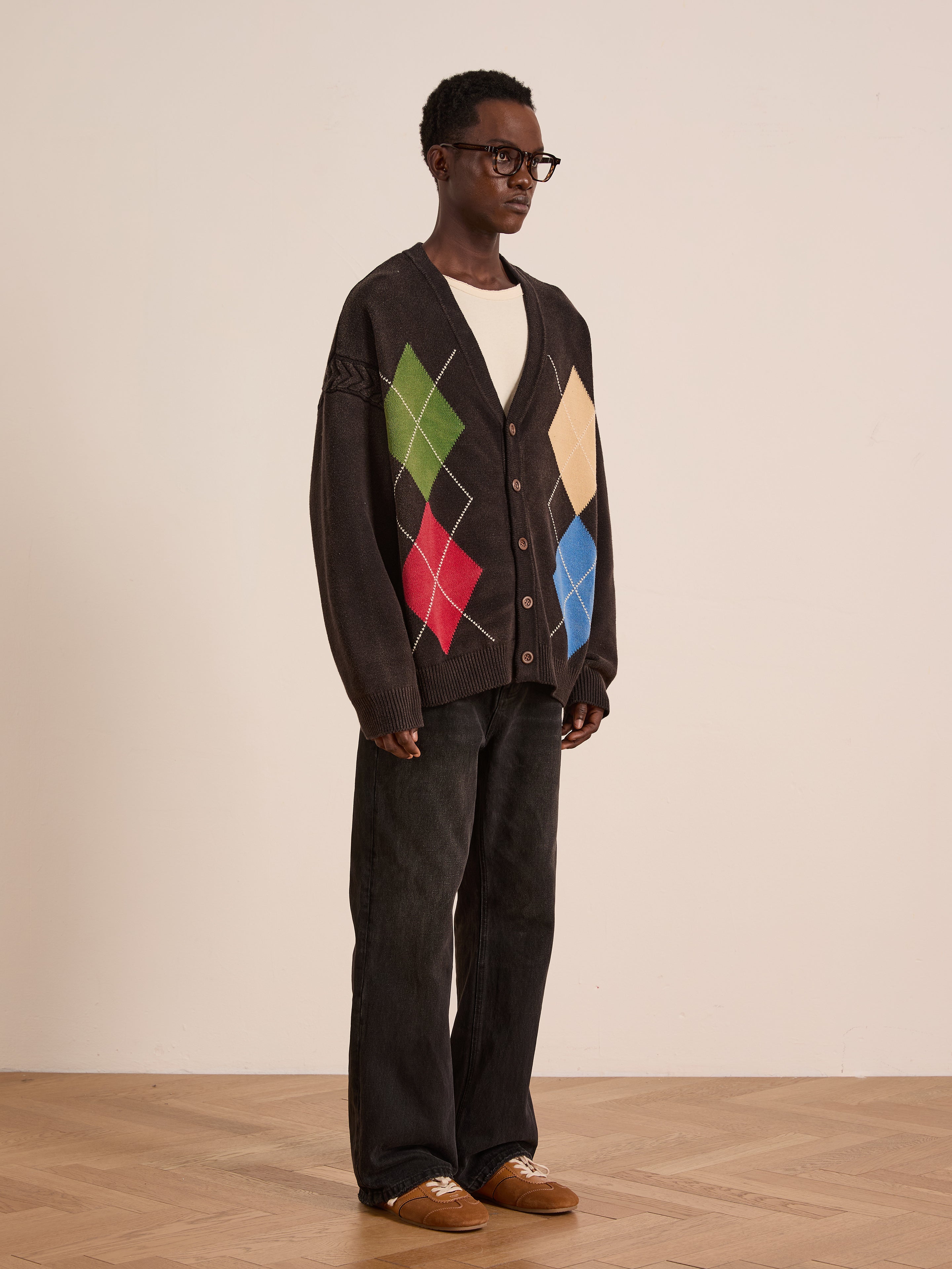 Argyle Knit Cardigan | Modern Menswear by yycbvcnbmmnbm