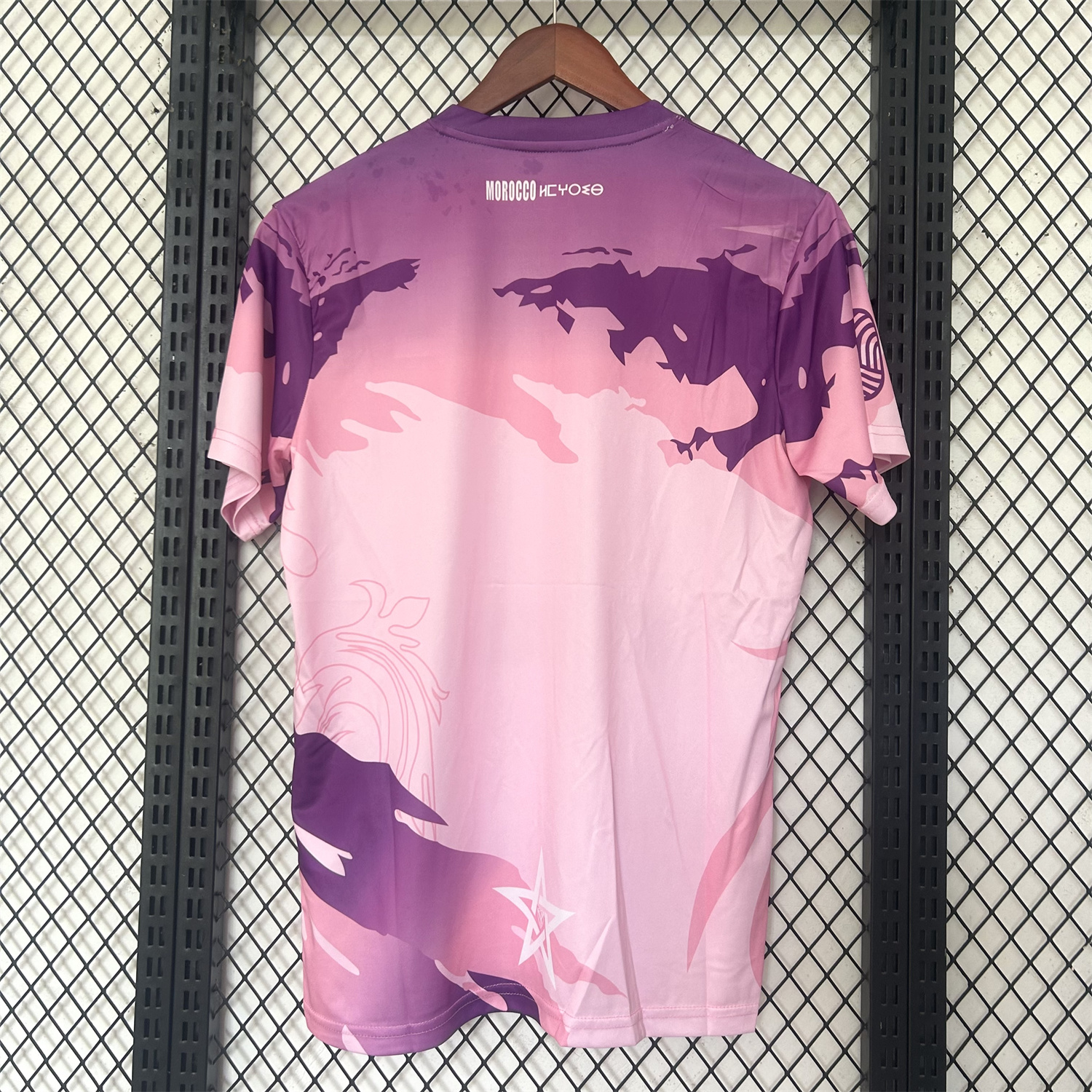 AlphaJersey-Morocco 25-26 Purple Pattern Pink Training Jersey - Fans Version
