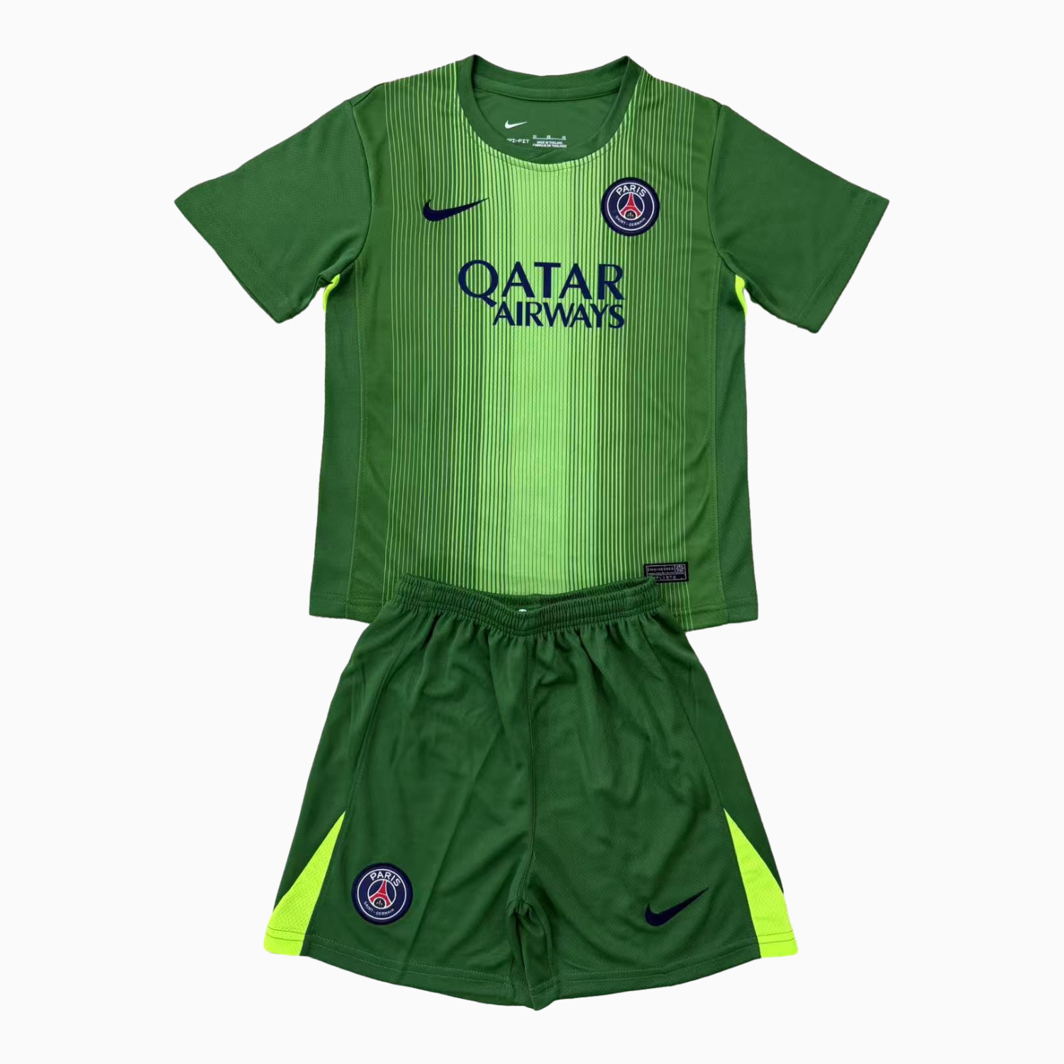 AlphaJersey-Paris Saint-Germain PSG 25-26 Green Goalkeeper Men's Adult Jersey Set - Fans Version