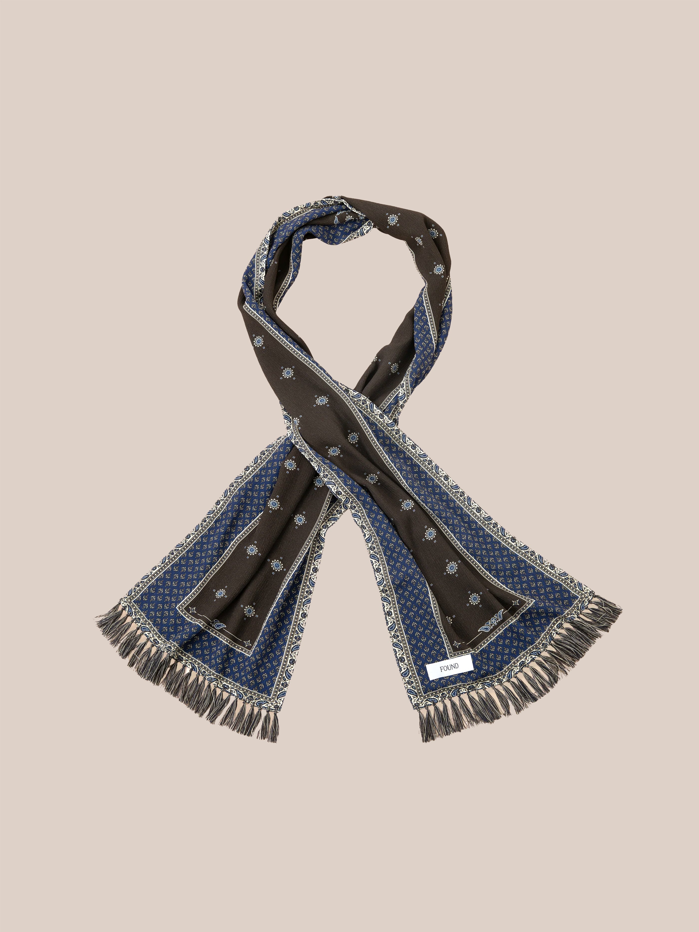 Black Royal Blue Print Scarf | Modern Menswear by yycbvcnbmmnbm