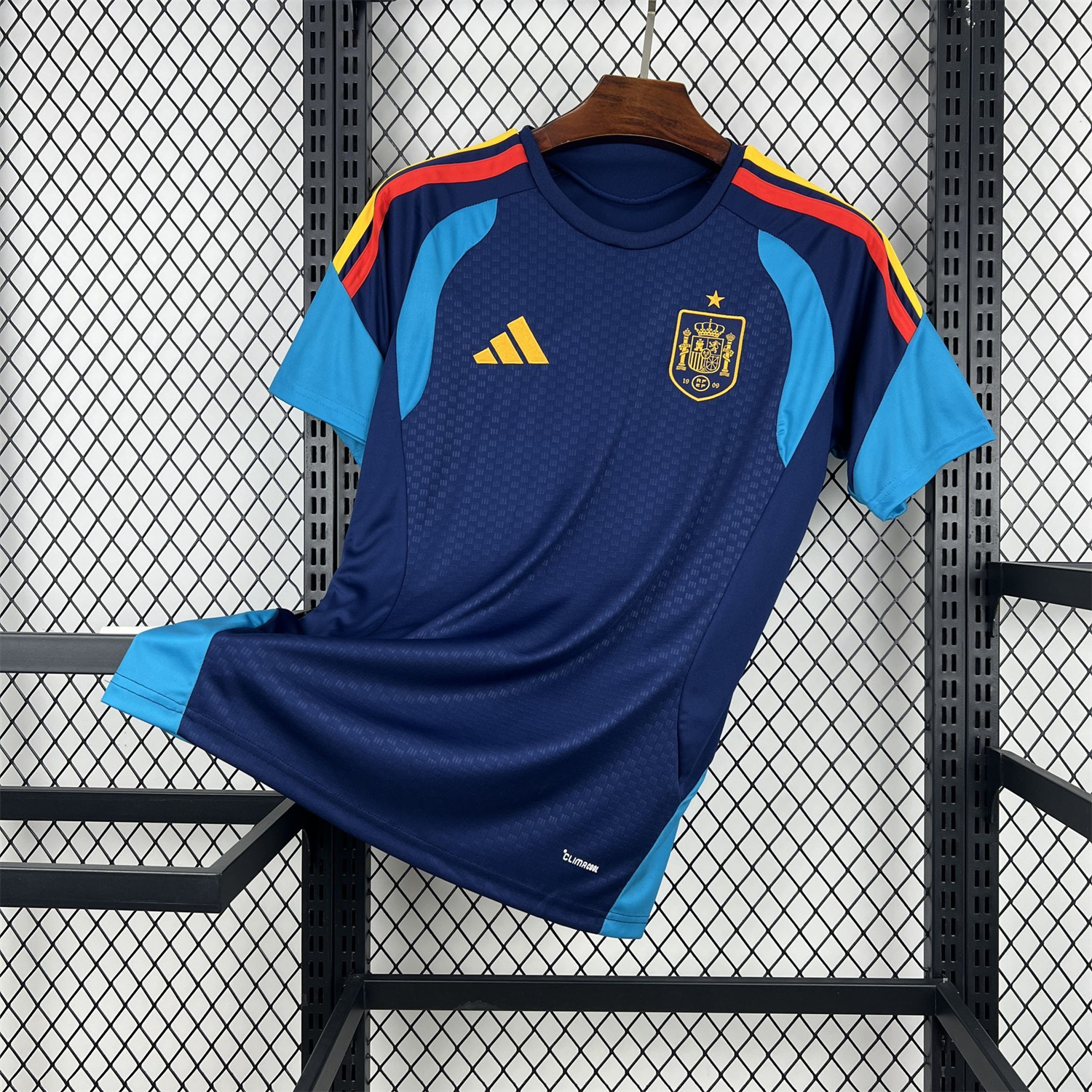 AlphaJersey-Spain 2026 Dark Blue Pre-Match Training Jersey - Fans Version
