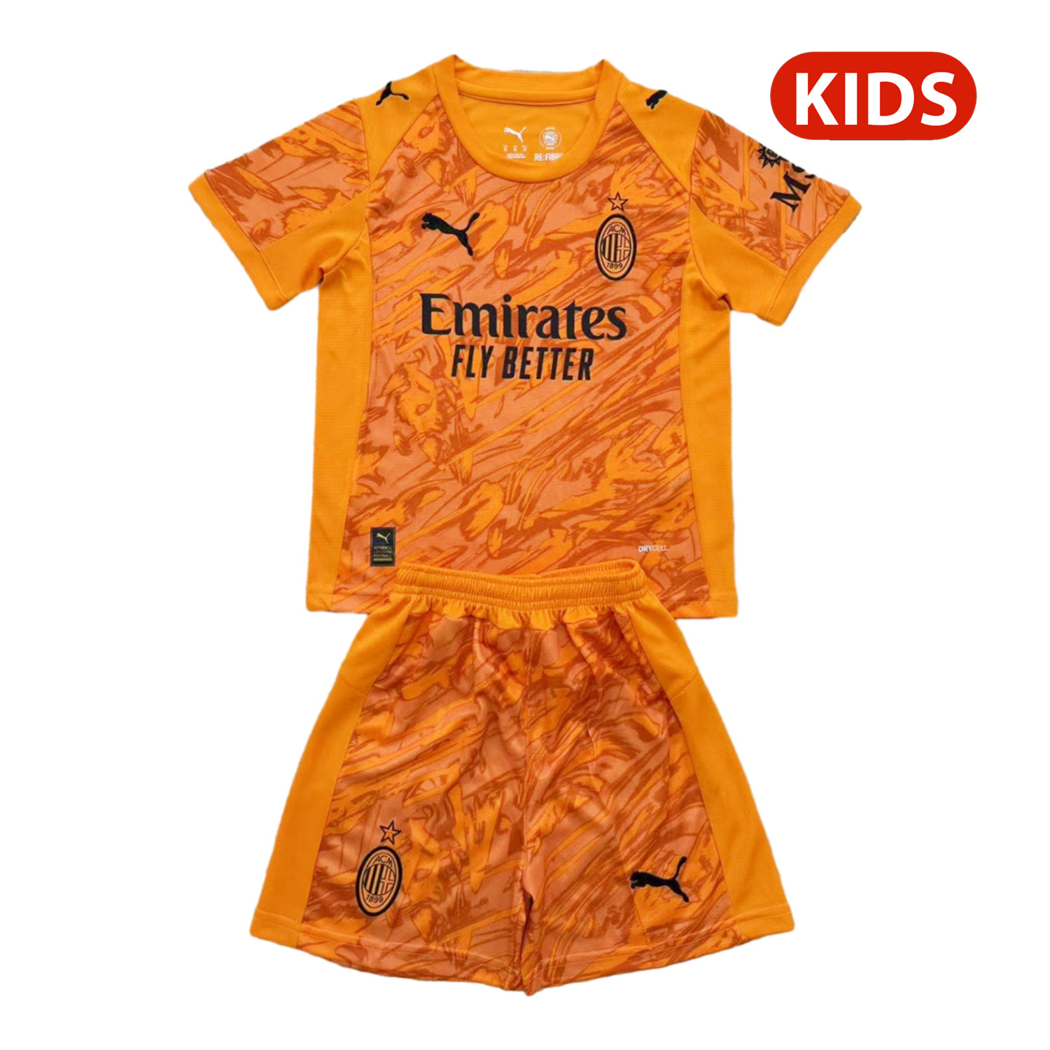 AlphaJersey-AC Milan 25-26 Orange Goalkeeper Kids Kit