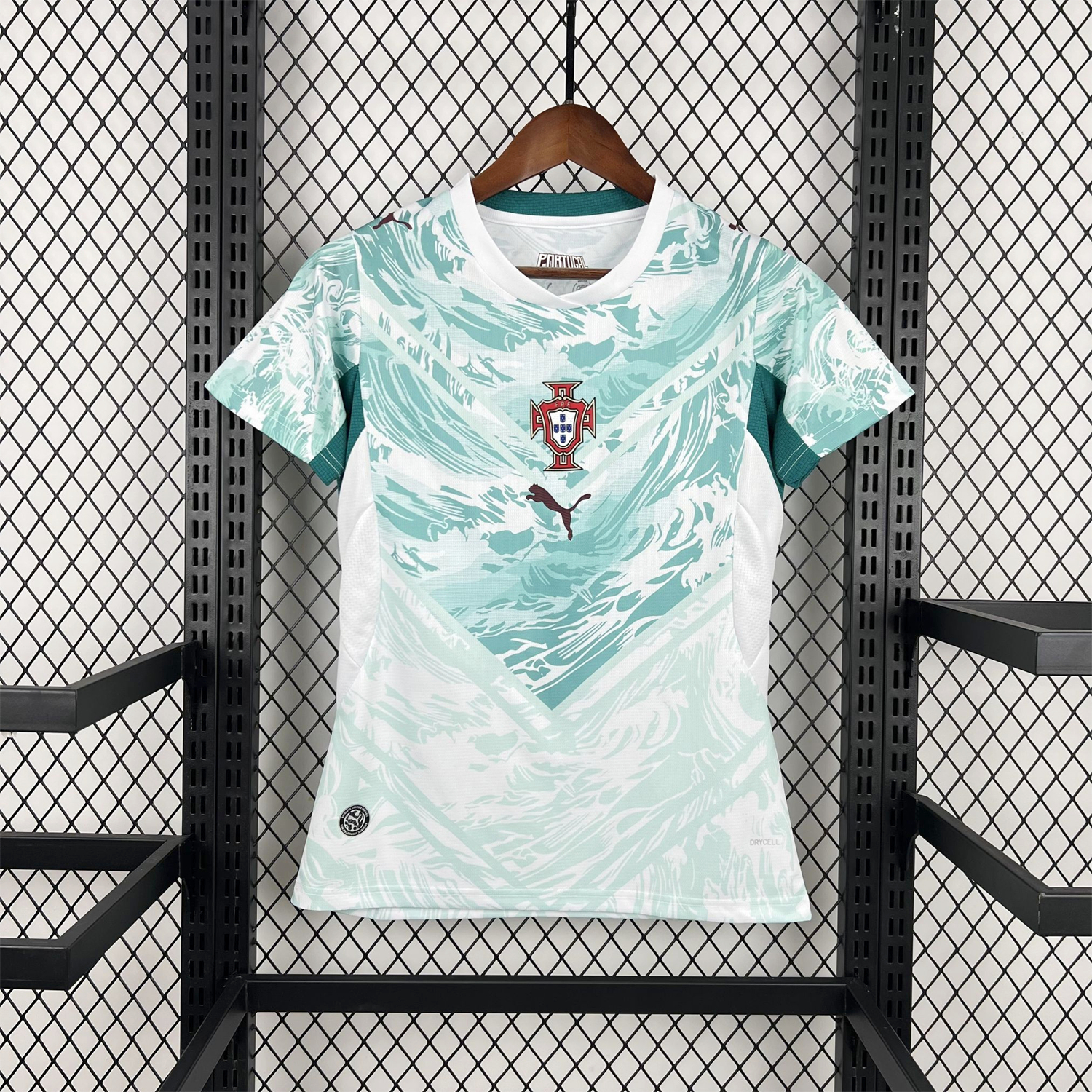 AlphaJersey-Women's Portugal 2026 Away White And Cyan Jersey