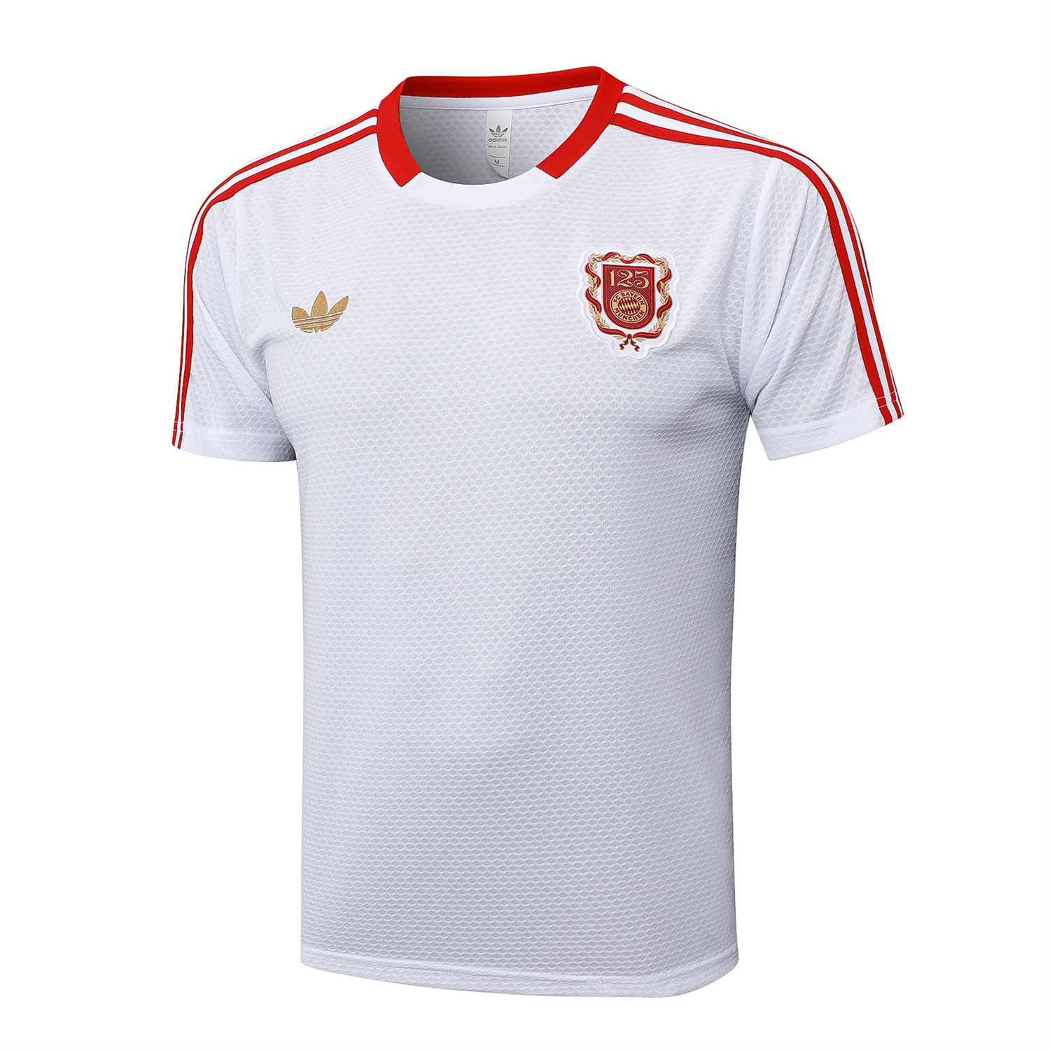 AlphaJersey-Bayern Munich 2025 125th Anniversary Short-Sleeve Training Set - White Top and Shorts