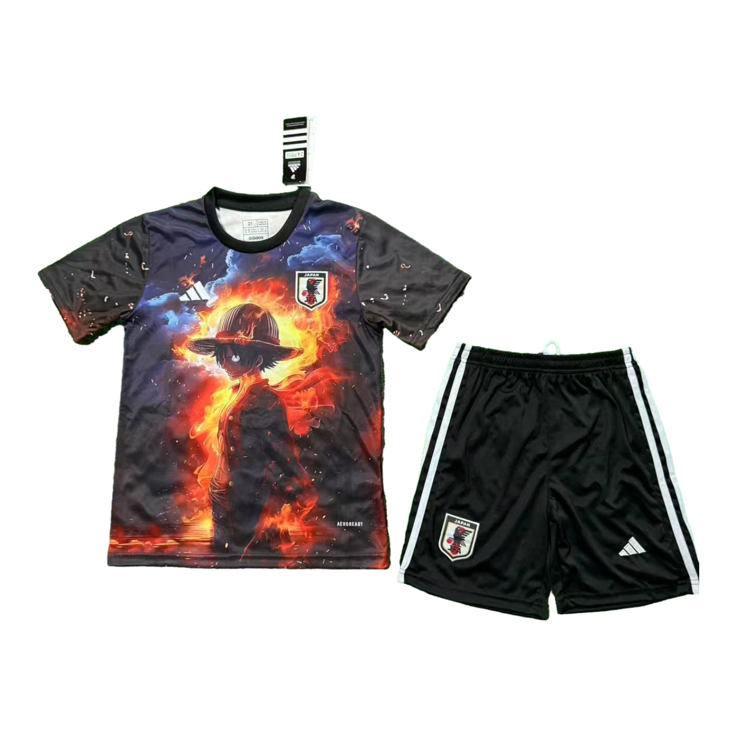 AlphaJersey-Japan 25-26 Night And Fire Luffy Black Special Kids Kit