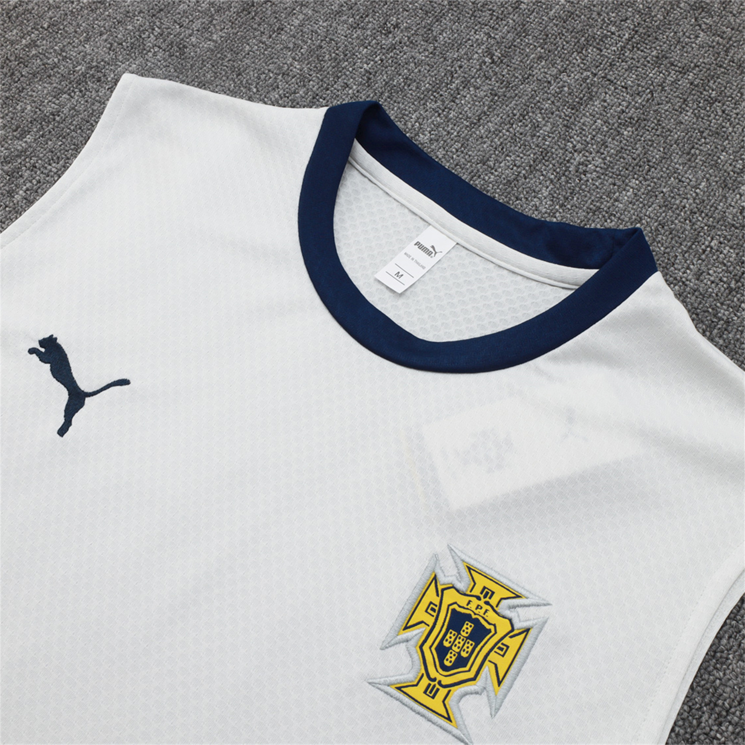 AlphaJersey-Portugal 25-26 Vest Training Set - Off White Top and Deep Blue Shorts