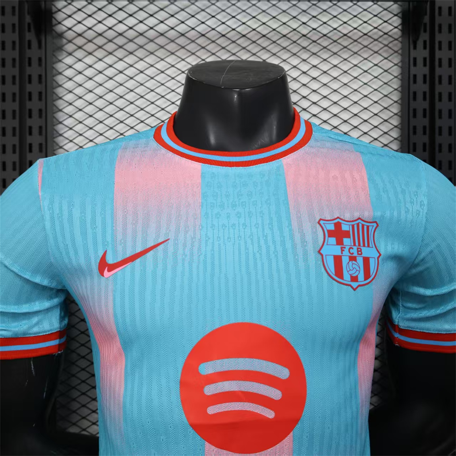 AlphaJersey-Barcelona 25-26 Orange Logo Pink & Light Blue Special Jersey - Player Version