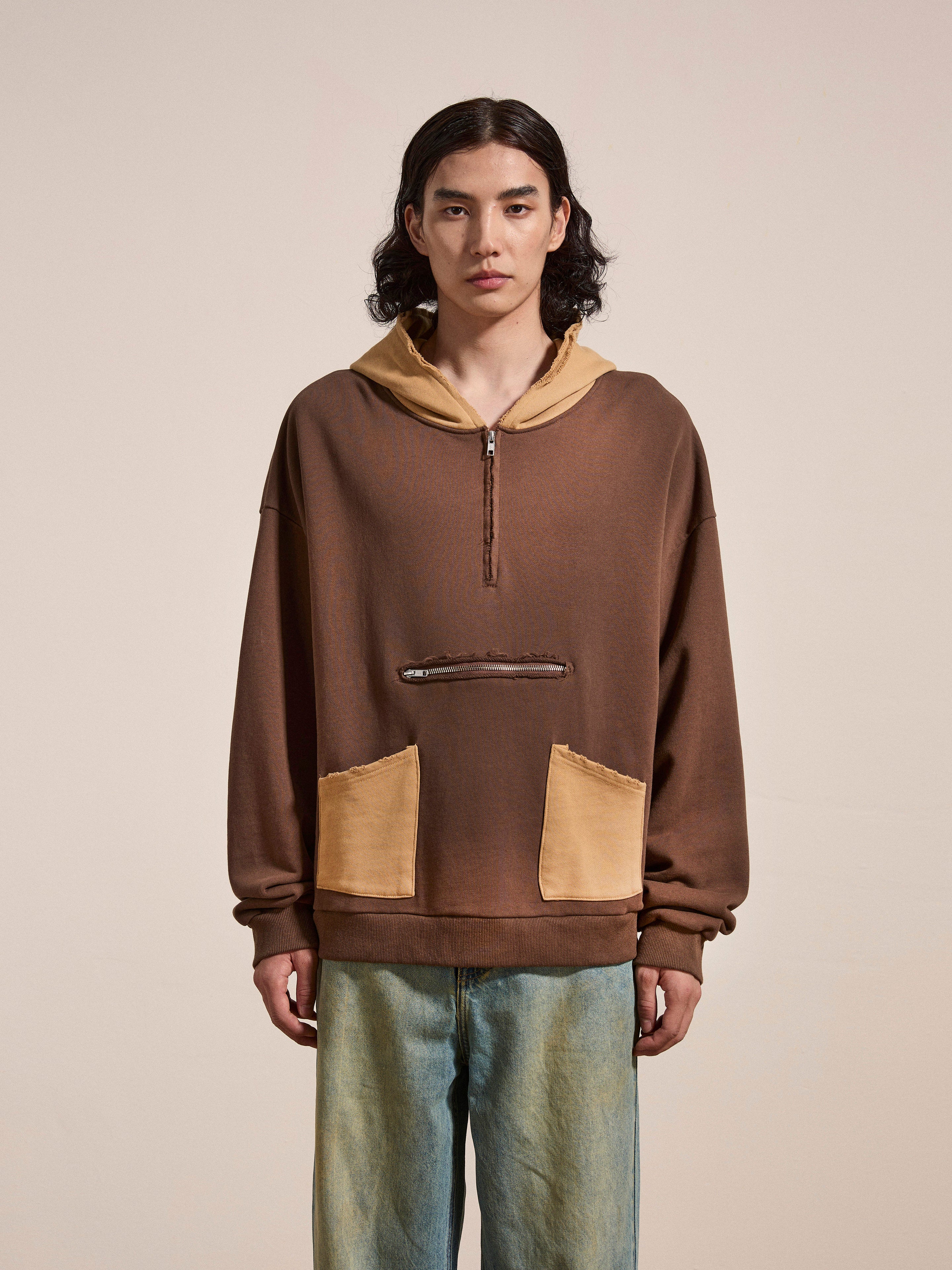Quarter Zip Two Tone Hoodie | Modern Menswear by yycbvcnbmmnbm
