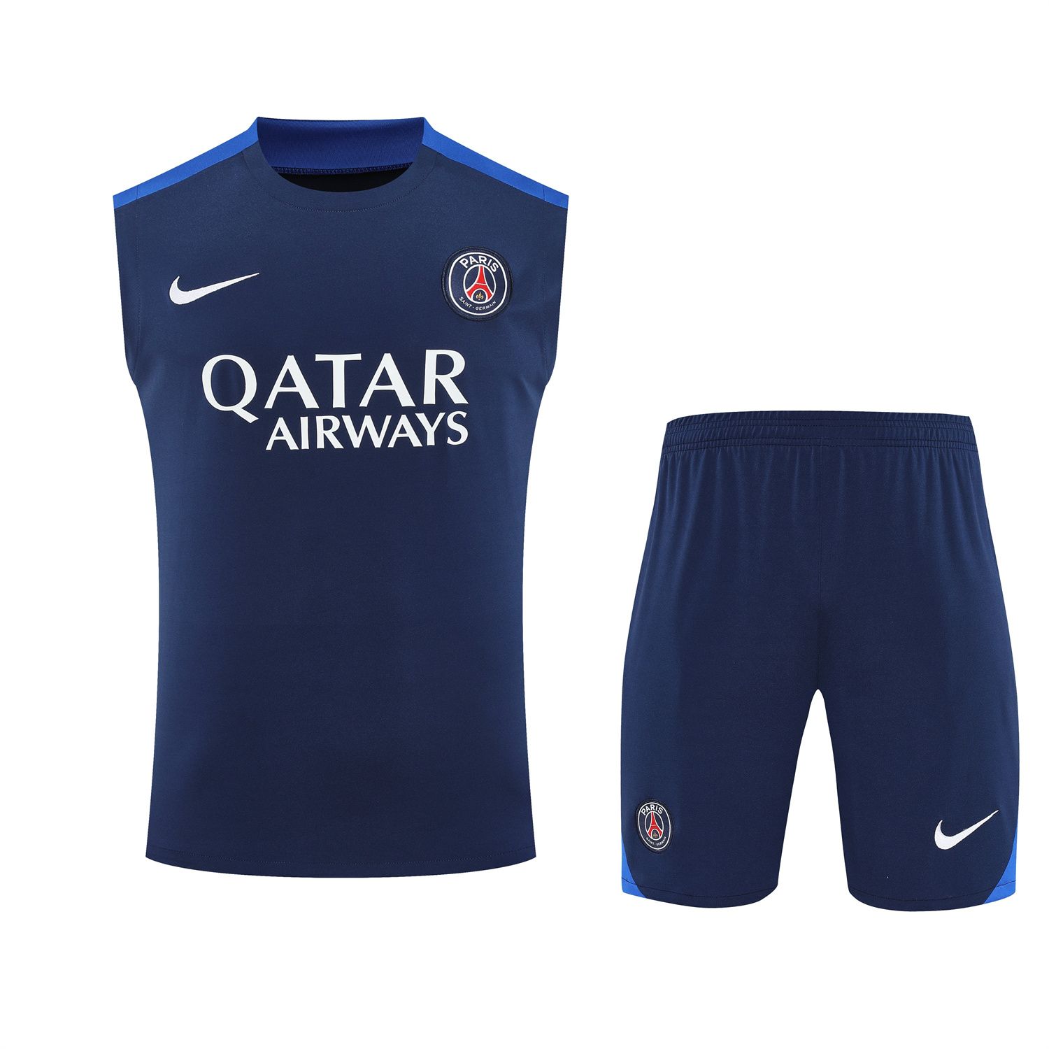 AlphaJersey-Paris Saint-Germain PSG 25-26 Vest Training Set - Royal Blue Vest & Royal Blue Shorts