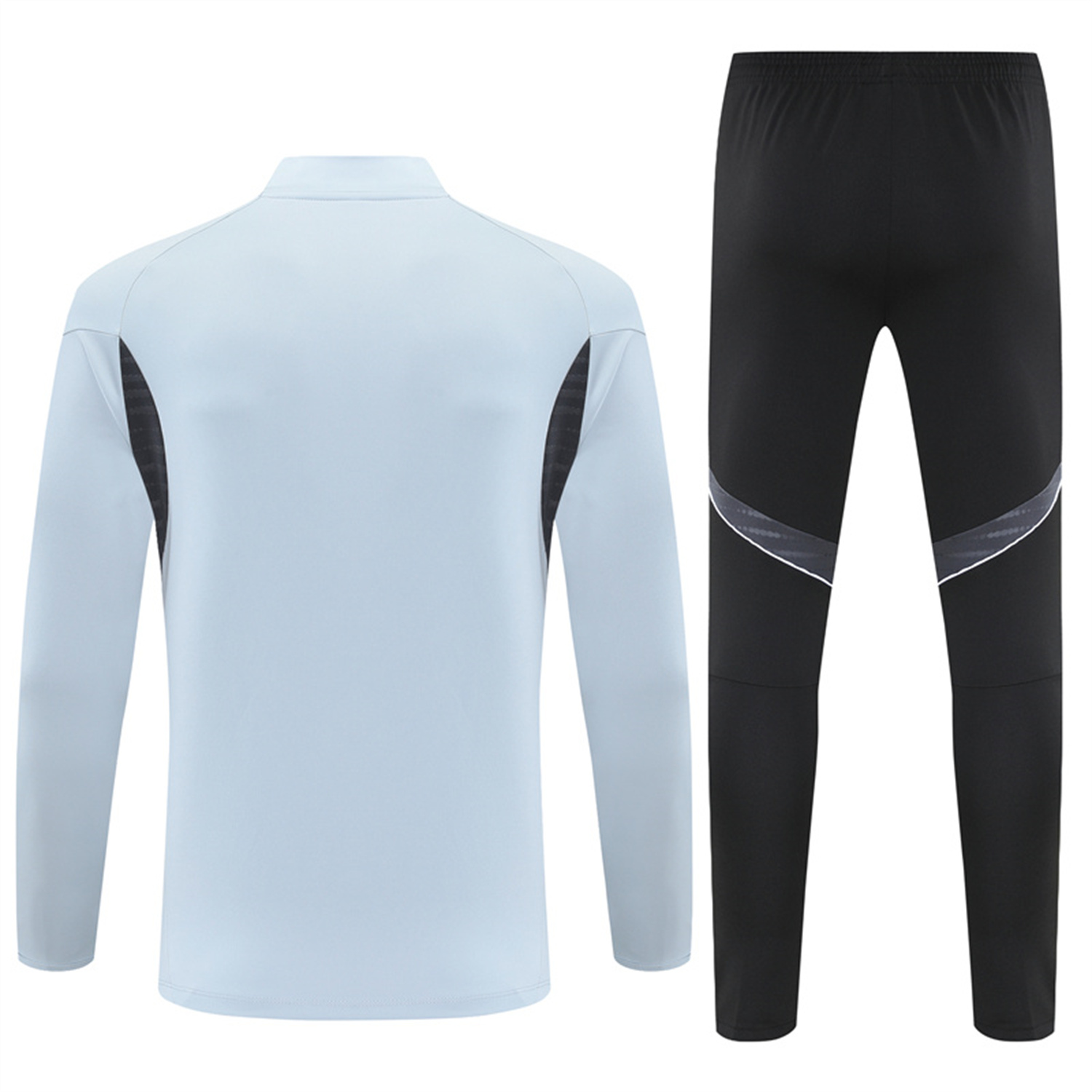 AlphaJersey-Japan 25-26 Kids Long Sleeve Training Set - Light Grey Top and Black Pants