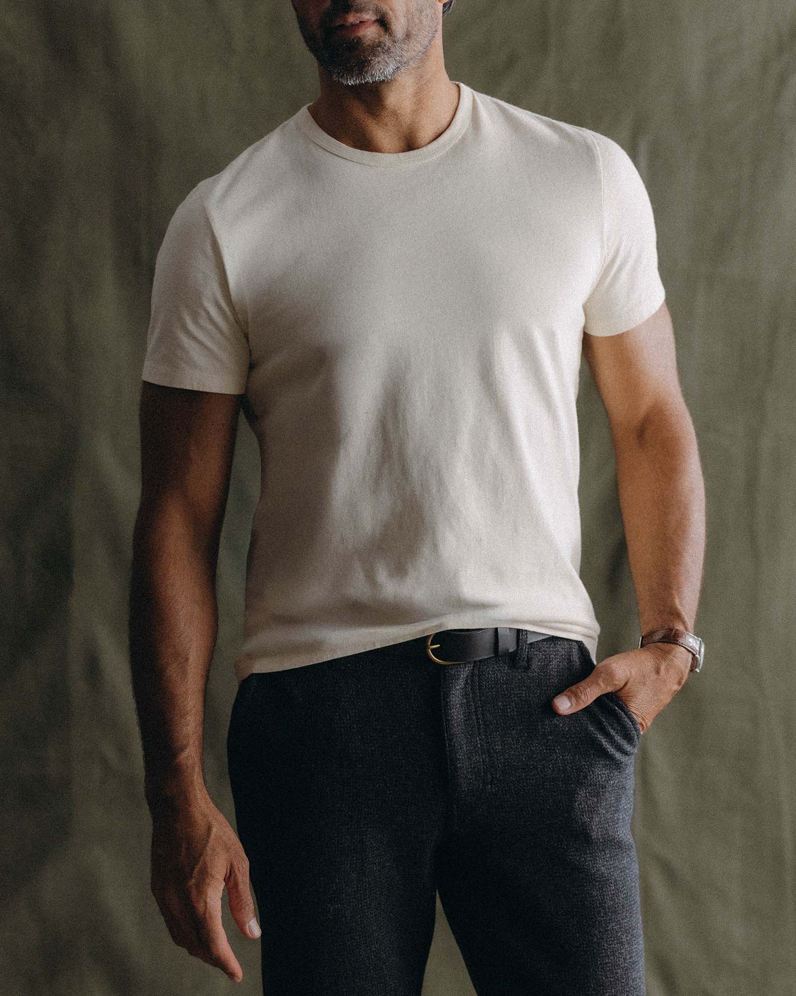 The Organic Cotton Tee in Vintage White | Modern Menswear by yycbvcnbmmnbm