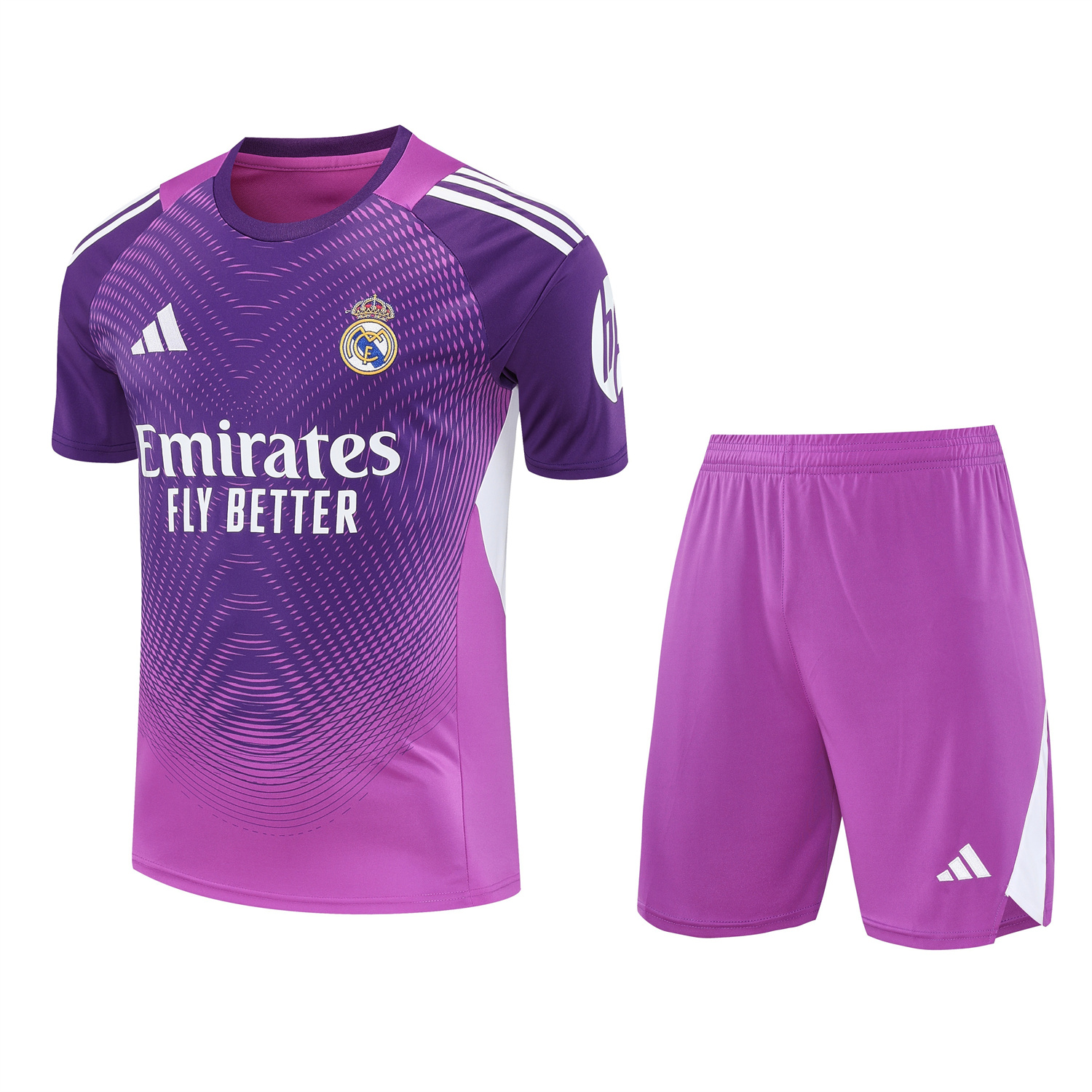 AlphaJersey-Real Madrid 25-26 Short-Sleeve Training Set - Purple Top & Purple Shorts