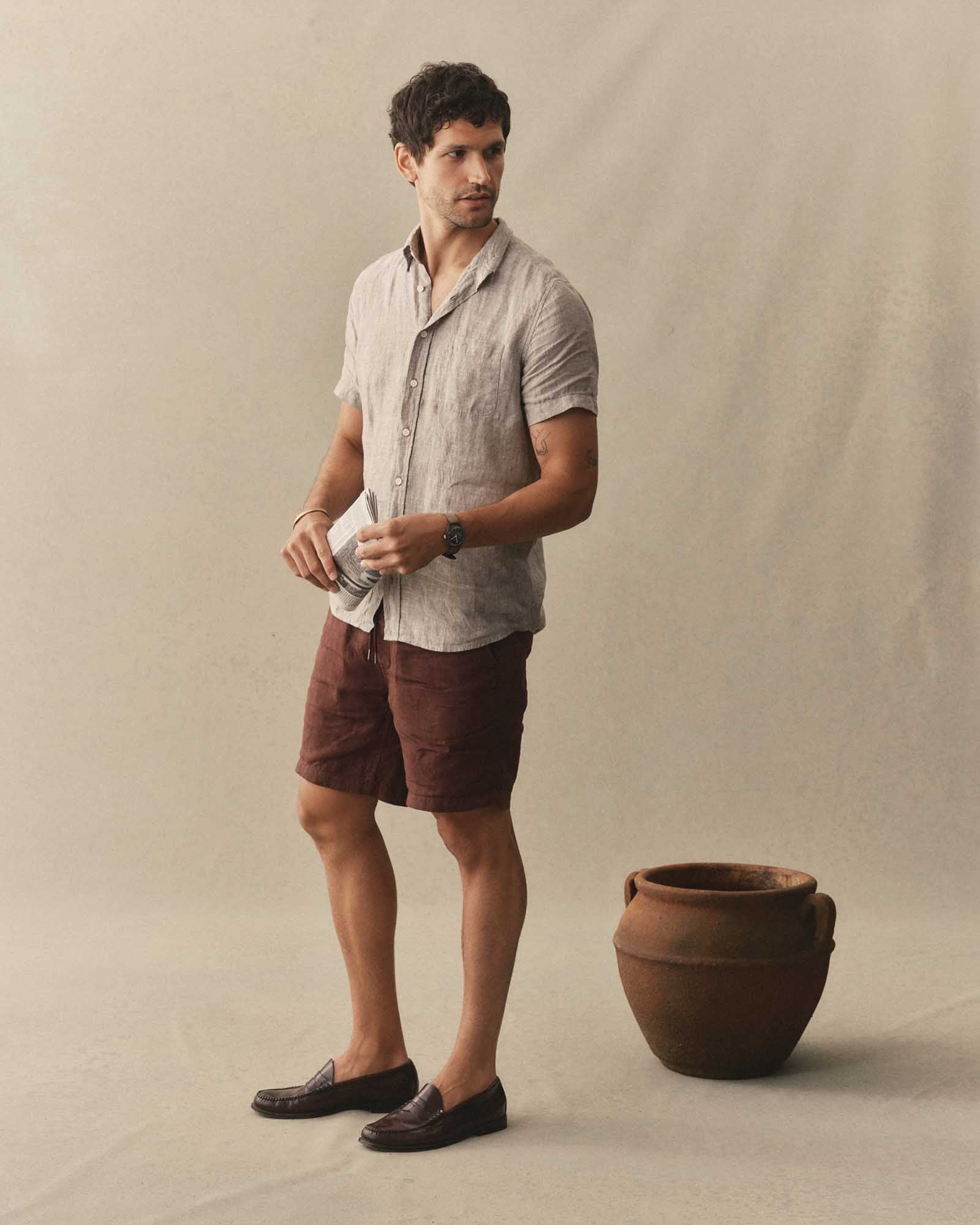 The Short Sleeve Jack in Sage Linen | Modern Menswear by yycbvcnbmmnbm