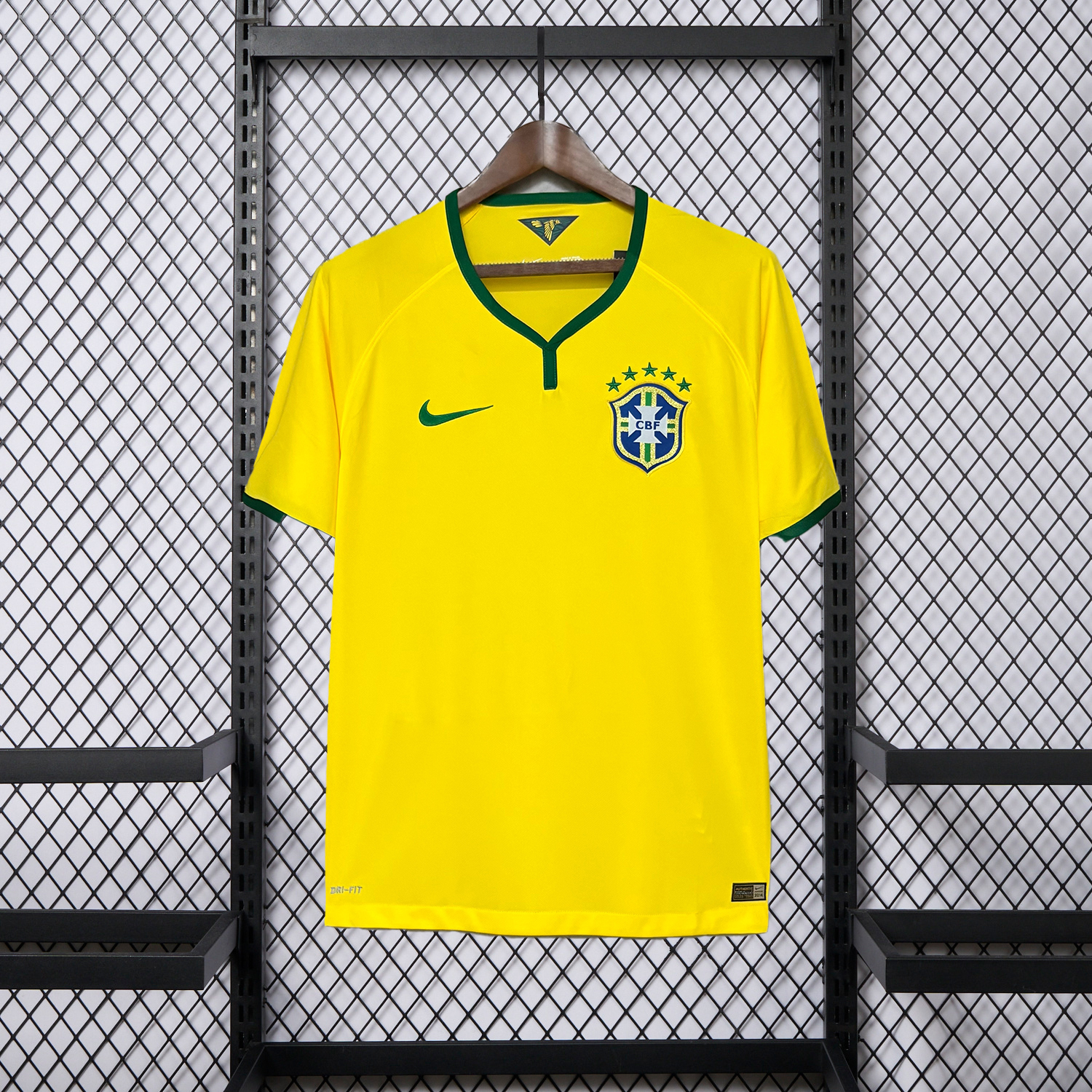 AlphaJersey-Retro Brazil 2014 Home Jersey