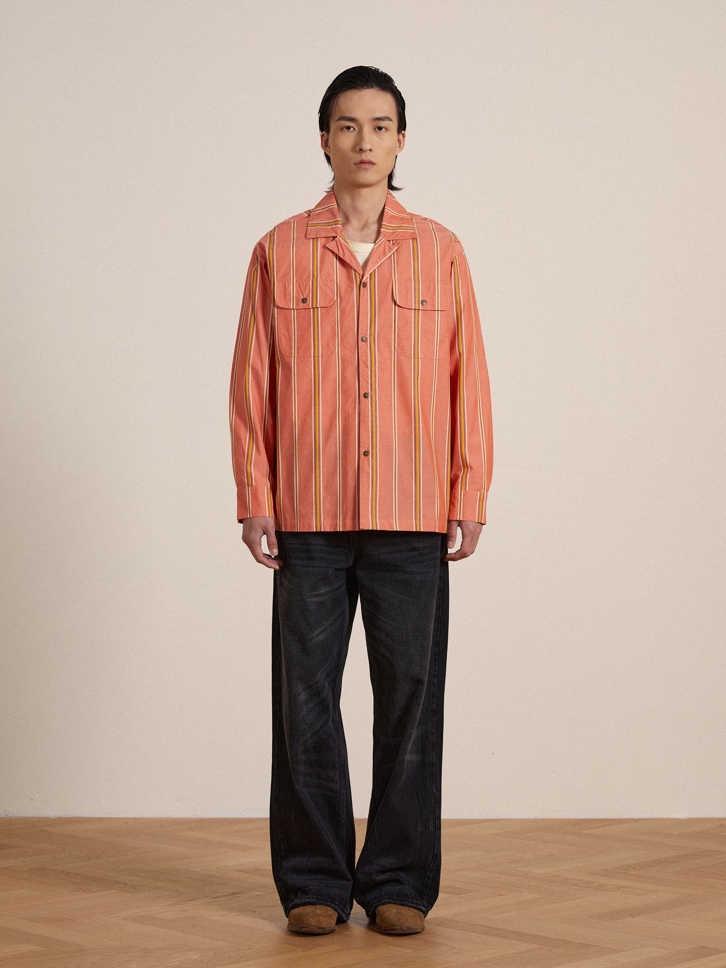 Stripe Citrus LS Camp Shirt | Modern Menswear by yycbvcnbmmnbm