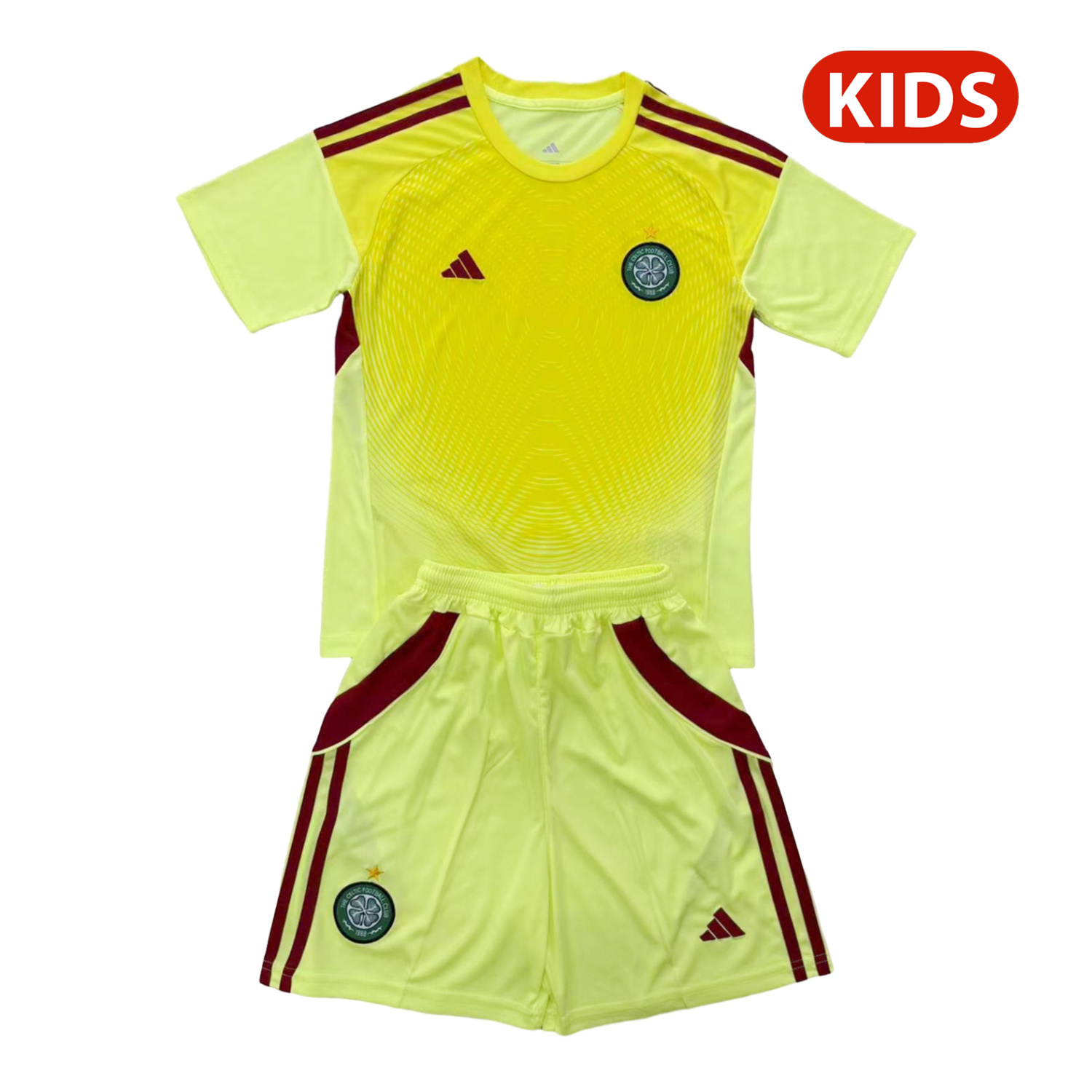 AlphaJersey-Celtic 25-26 Light Yellow Goalkeeper Kids Kit