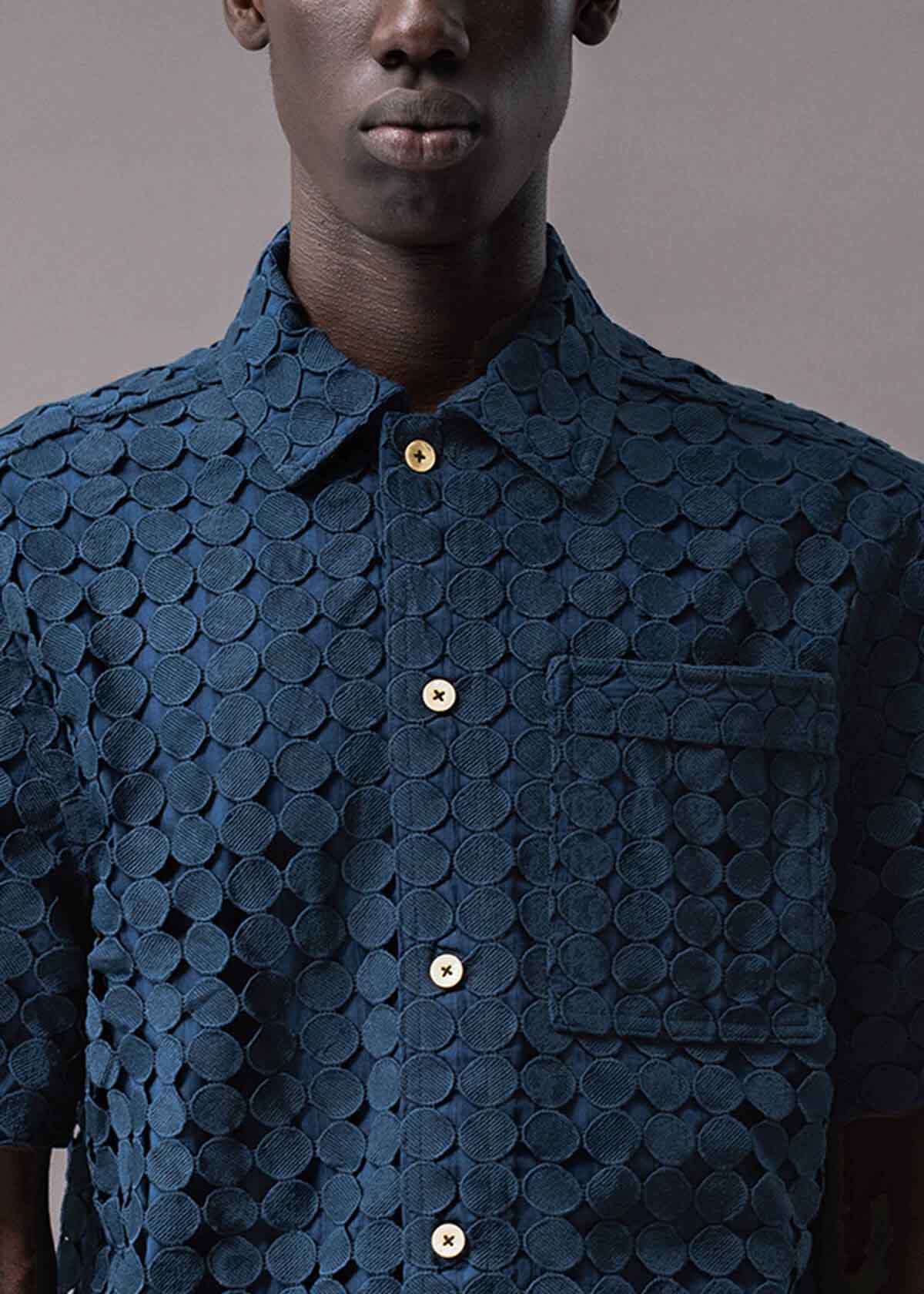 2 Pieced Embroidered Shirt | Modern Menswear by yycbvcnbmmnbm
