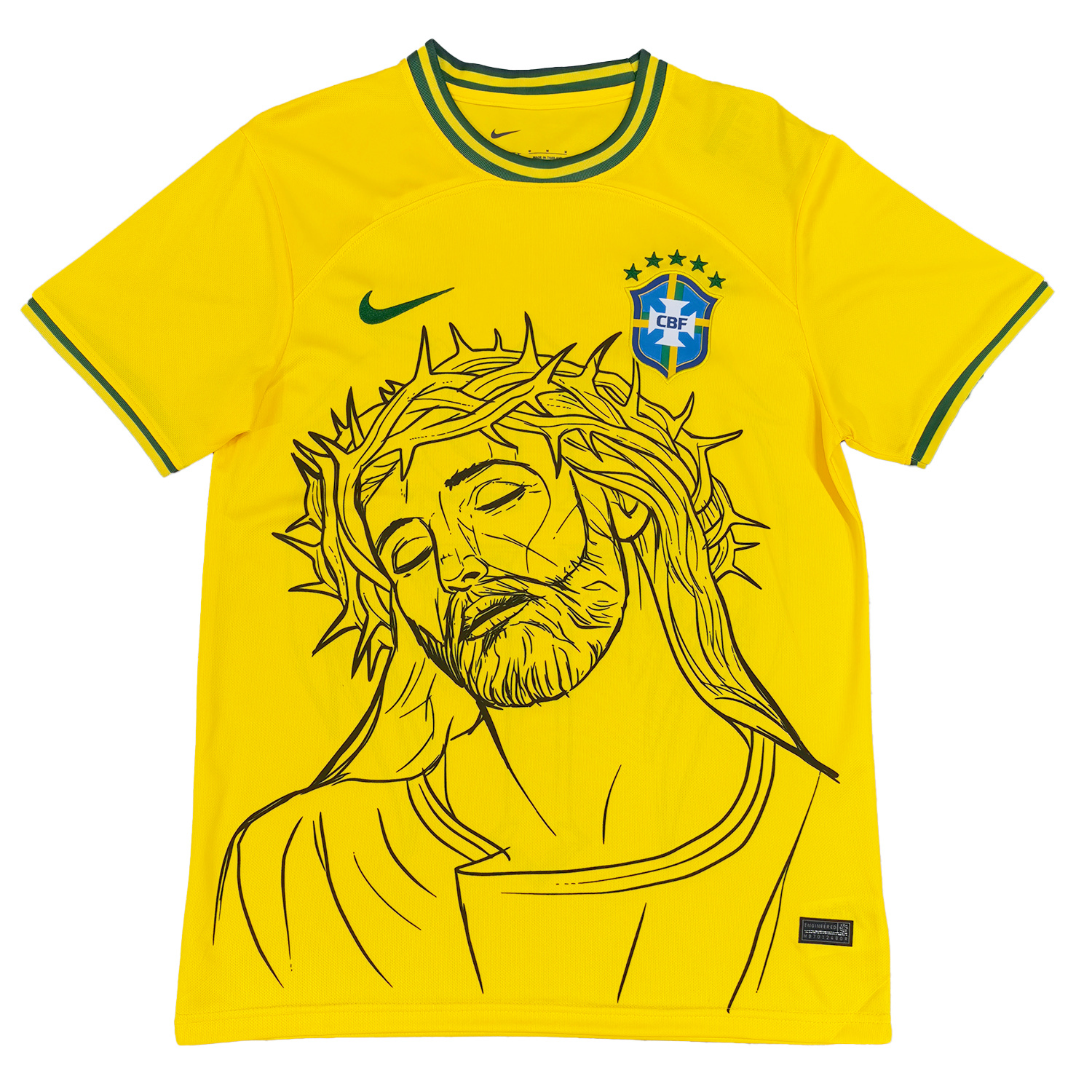 AlphaJersey-Brazil 25-26 Jesus And Angel Cross Yellow Jersey - Fans Version
