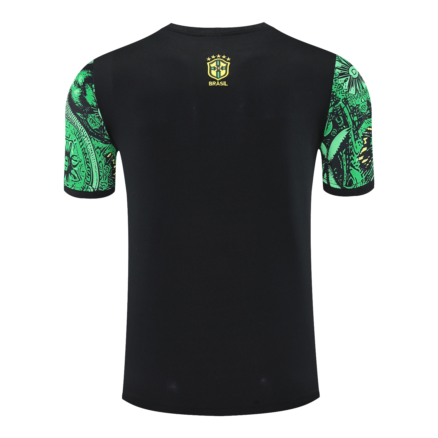 AlphaJersey-Brazil 25-26 Green Jesus Statue Short-Sleeve Training Set - Green Top & Black Shorts