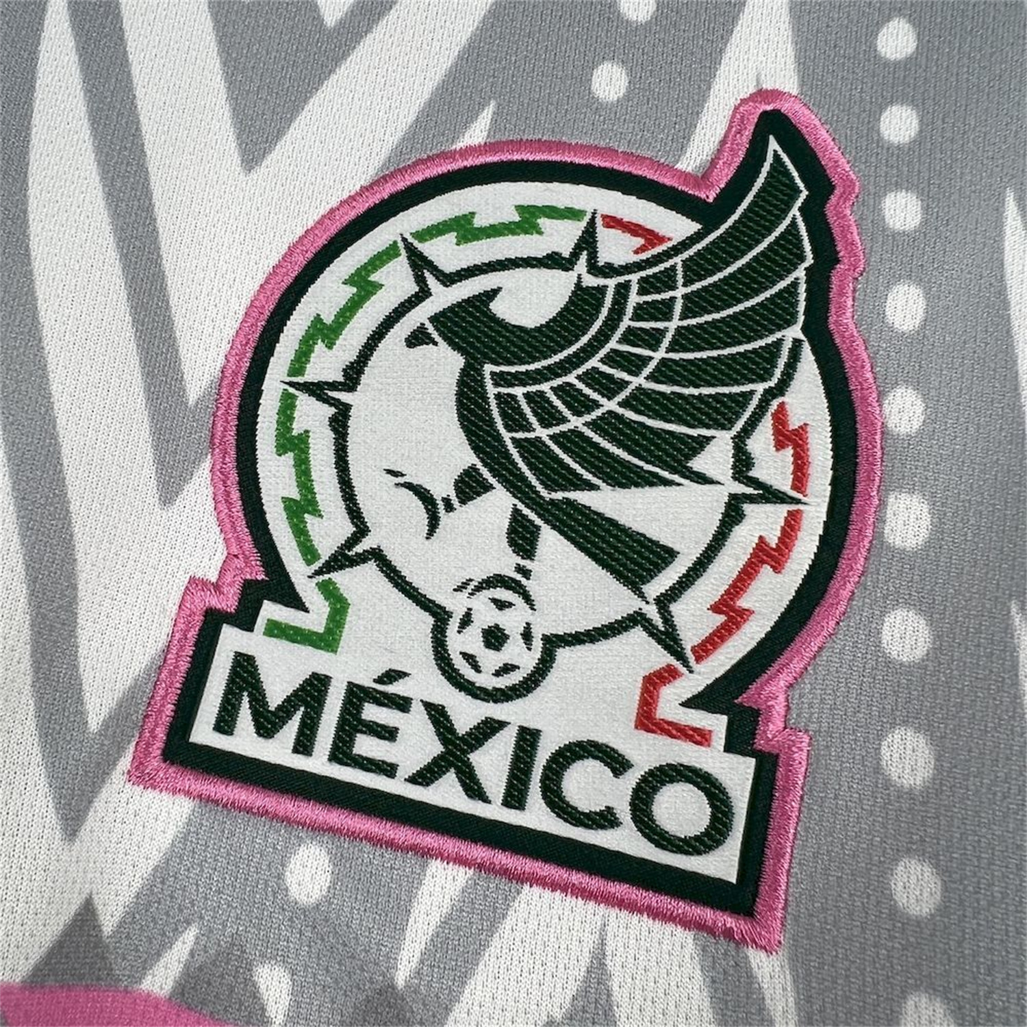 AlphaJersey-Mexico 25-26 Feathered Serpent Pink And Grey Special Jersey - Fans Version