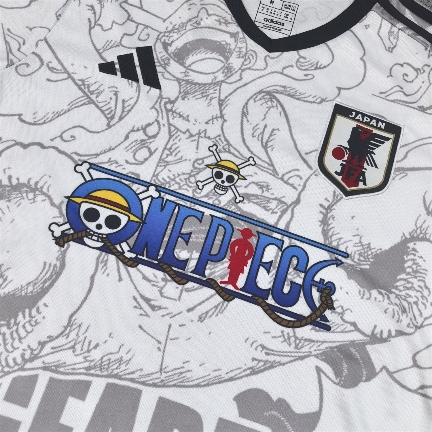 AlphaJersey-Japan 25-26 One Piece Gear 5 White Jersey - Fans Version