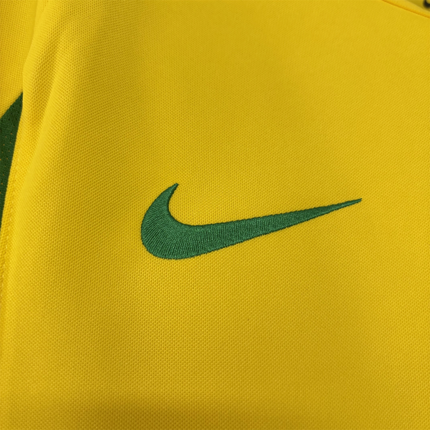 AlphaJersey-Retro Brazil 2002 Home Long Sleeves Jersey